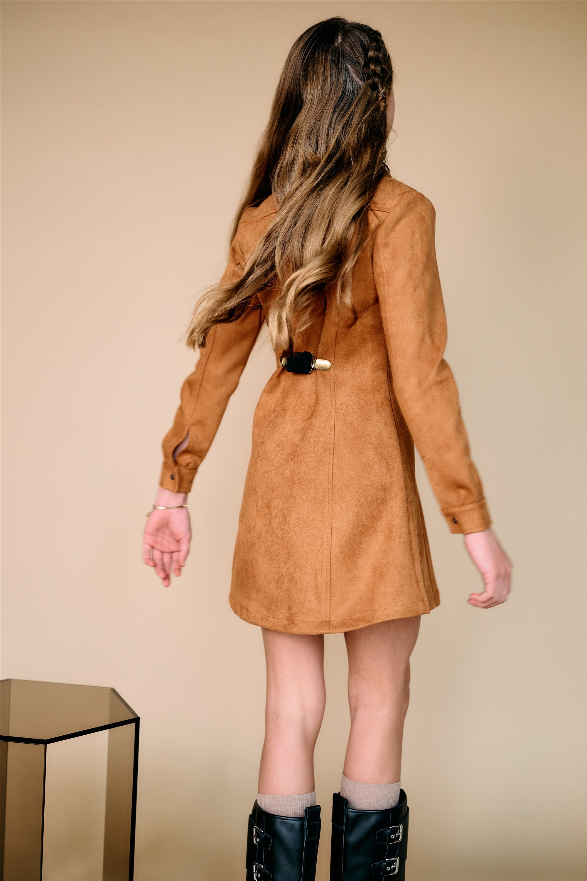 NoBell' Mikky Suedine Skater Jurk Bruin