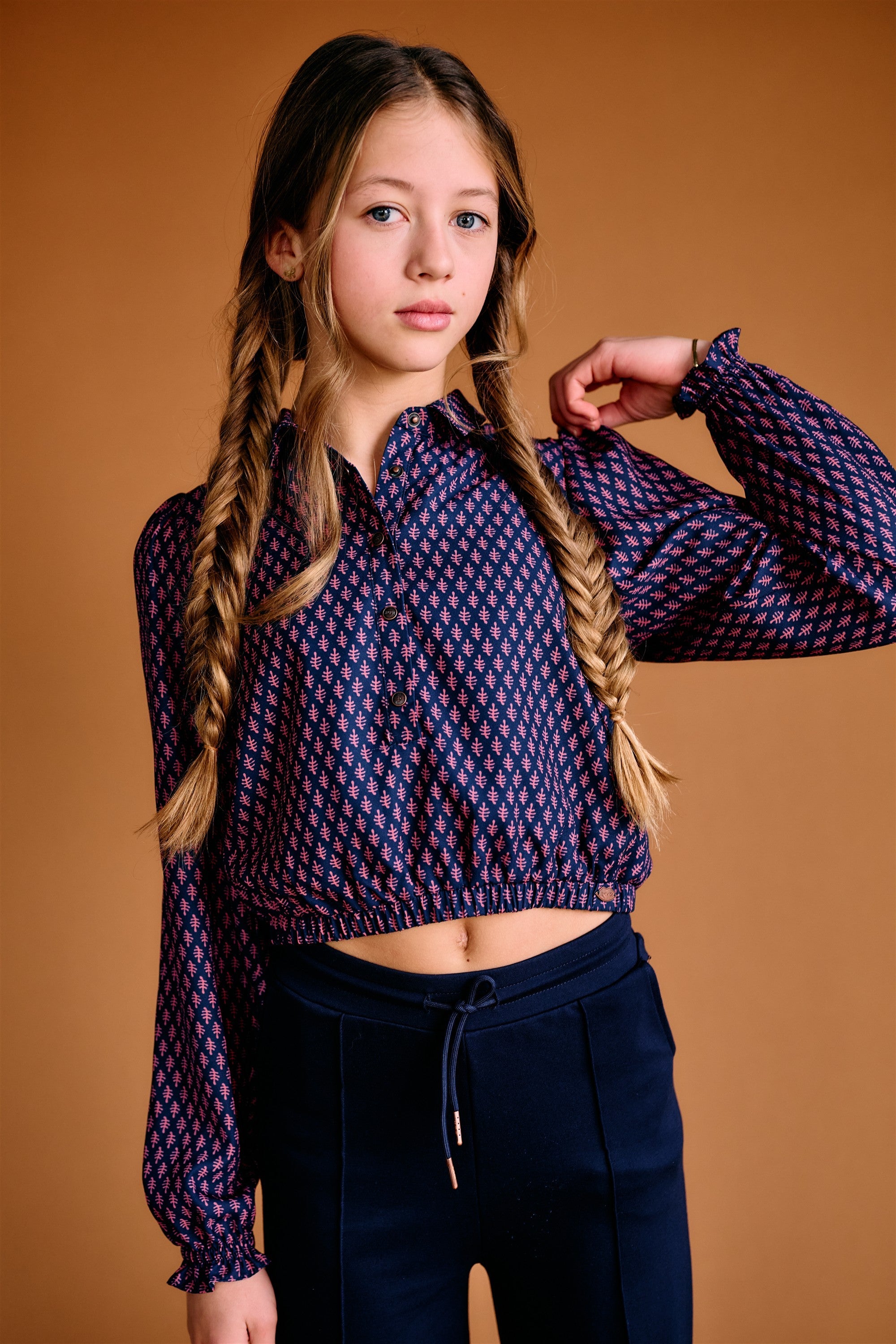 NoBell' Tilly Geprinte Blouse Donkerblauw