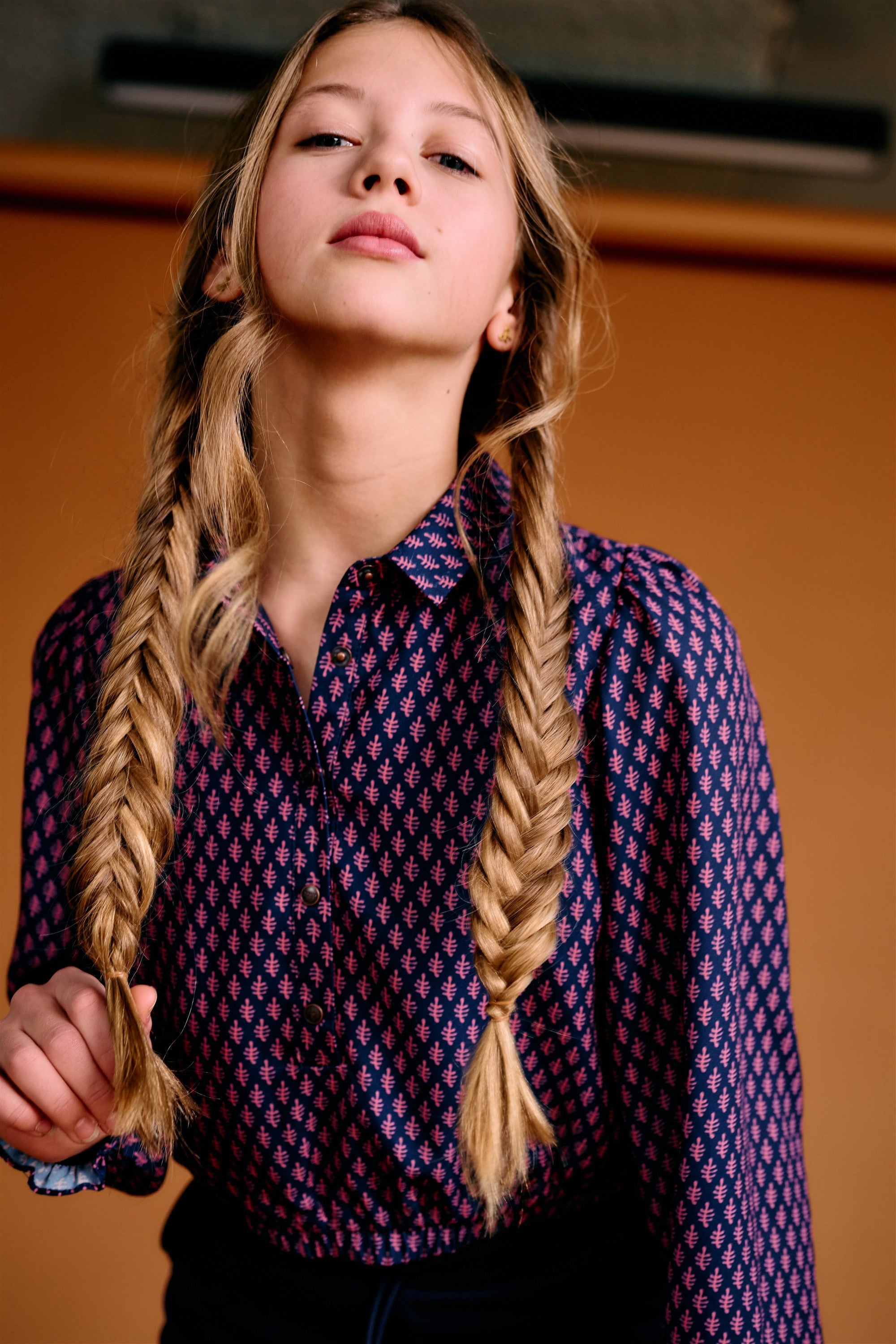 NoBell' Tilly Geprinte Blouse Donkerblauw