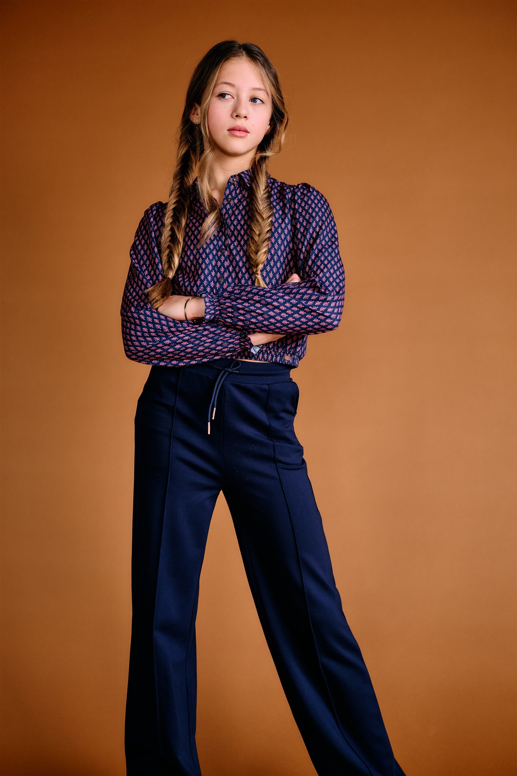 NoBell' Tilly Geprinte Blouse Donkerblauw