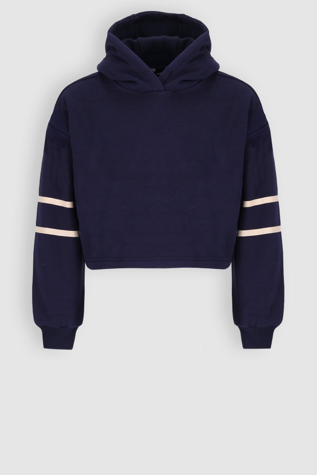 NoBell' Kumy Superzachte Cropped Sweater met Capuchon Donkerblauw