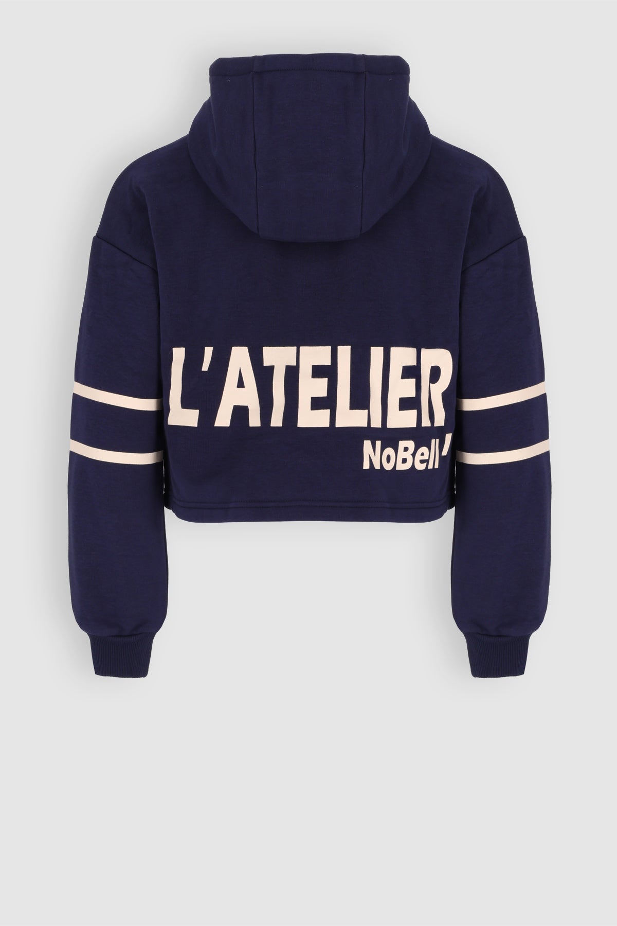 NoBell' Kumy Superzachte Cropped Sweater met Capuchon Donkerblauw
