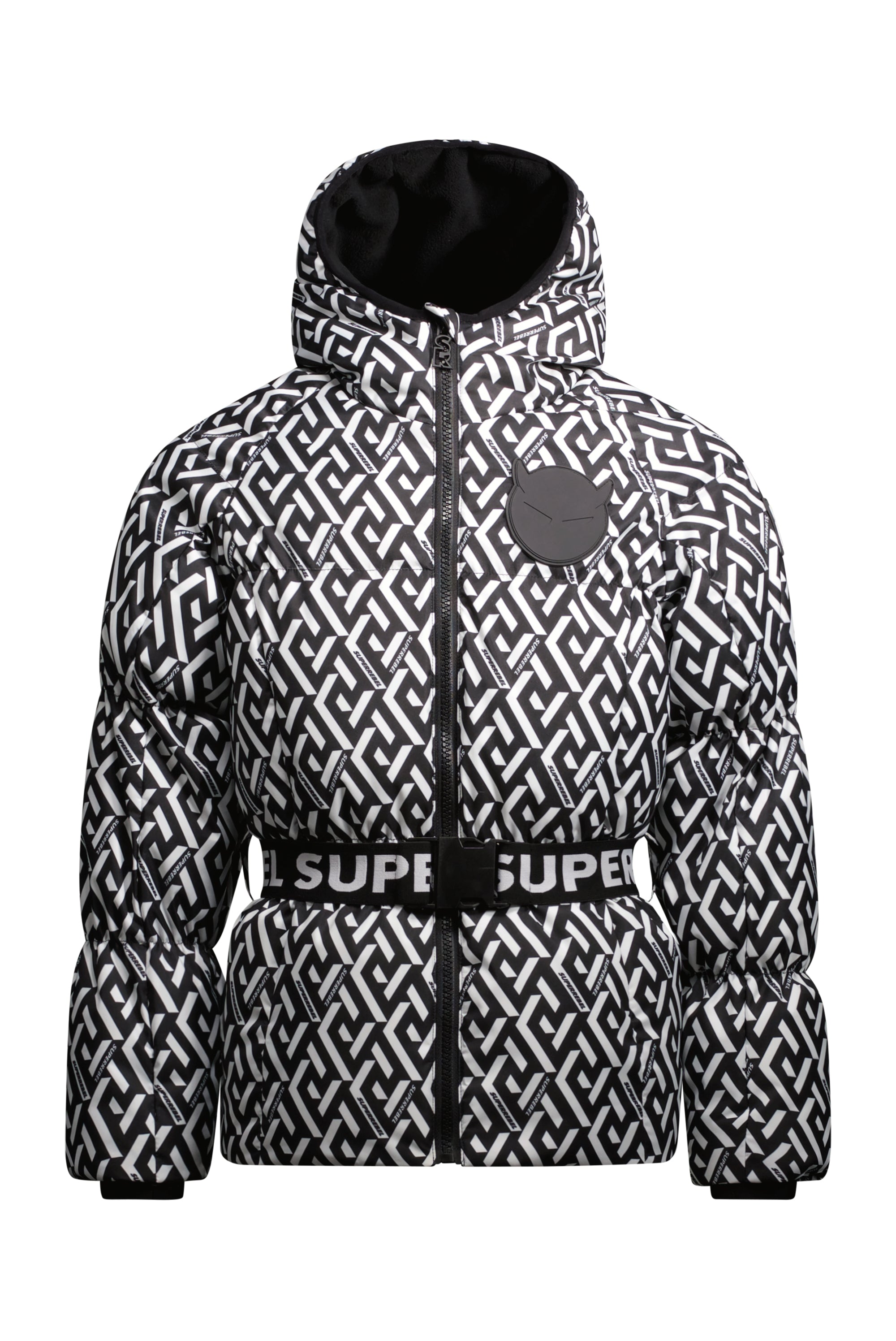 SuperRebel Puff Hooded Jacket Graphic Black