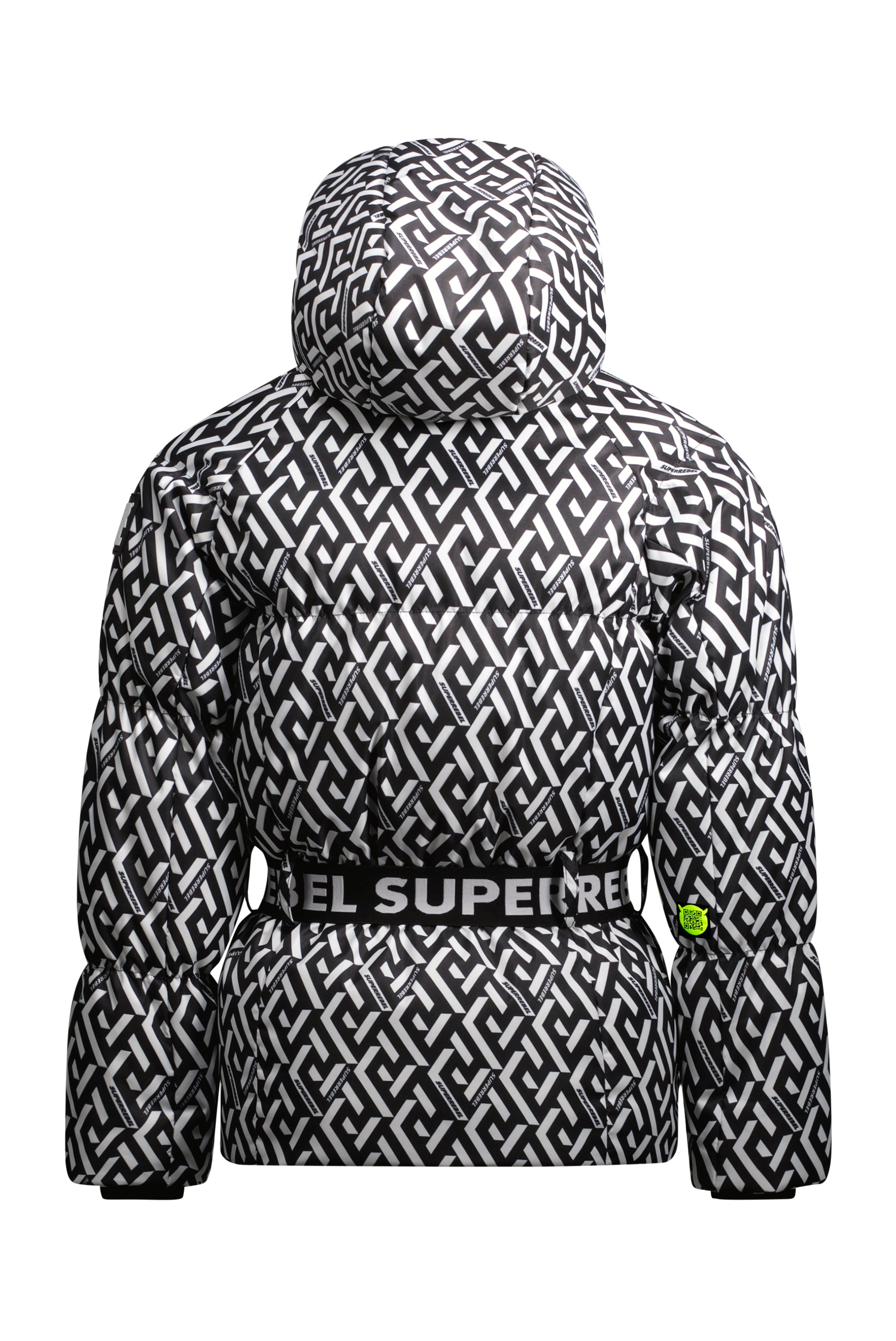 SuperRebel Puff Hooded Jacket Graphic Black
