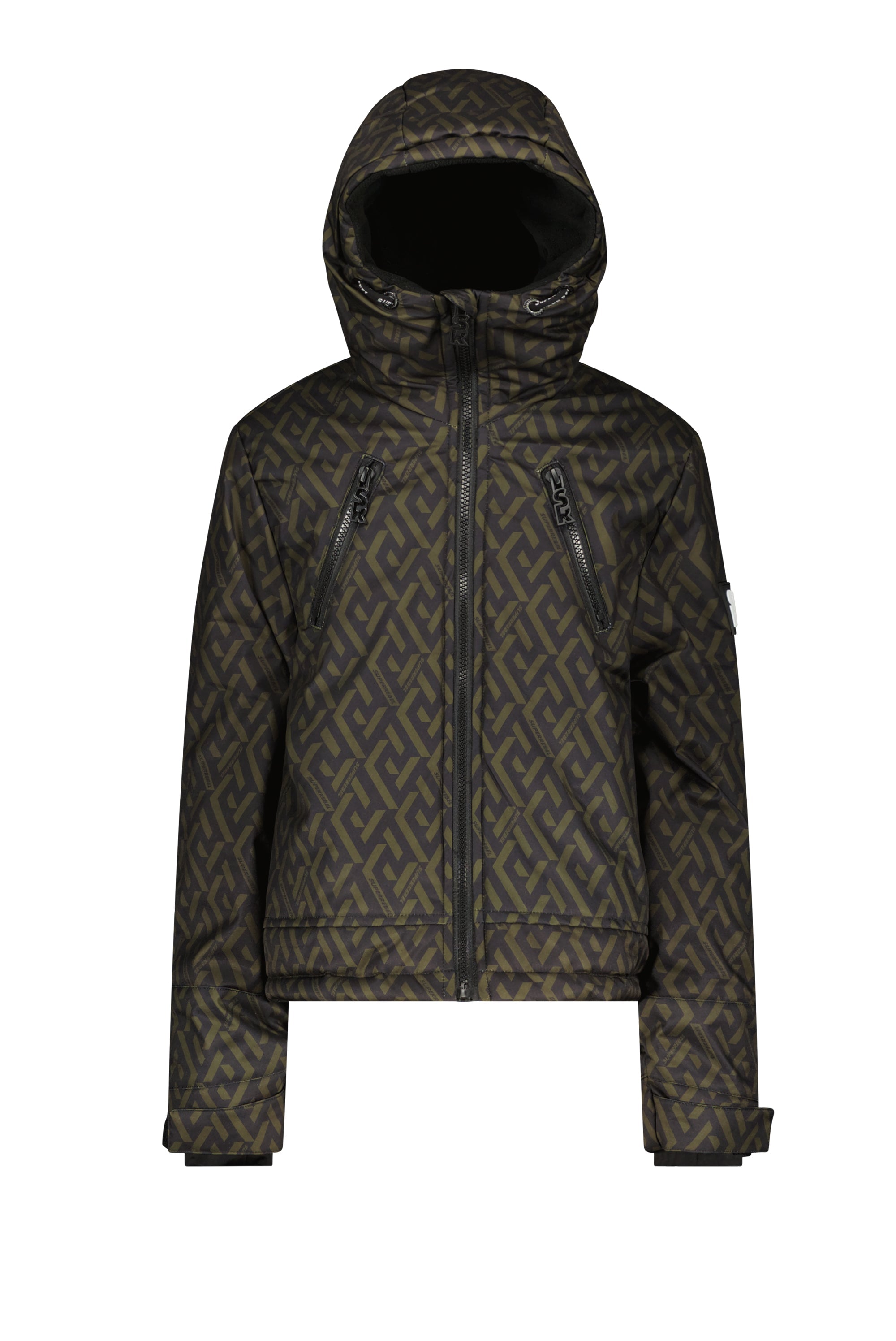 SuperRebel Chilly Ski Jacket Tekst Black/Army
