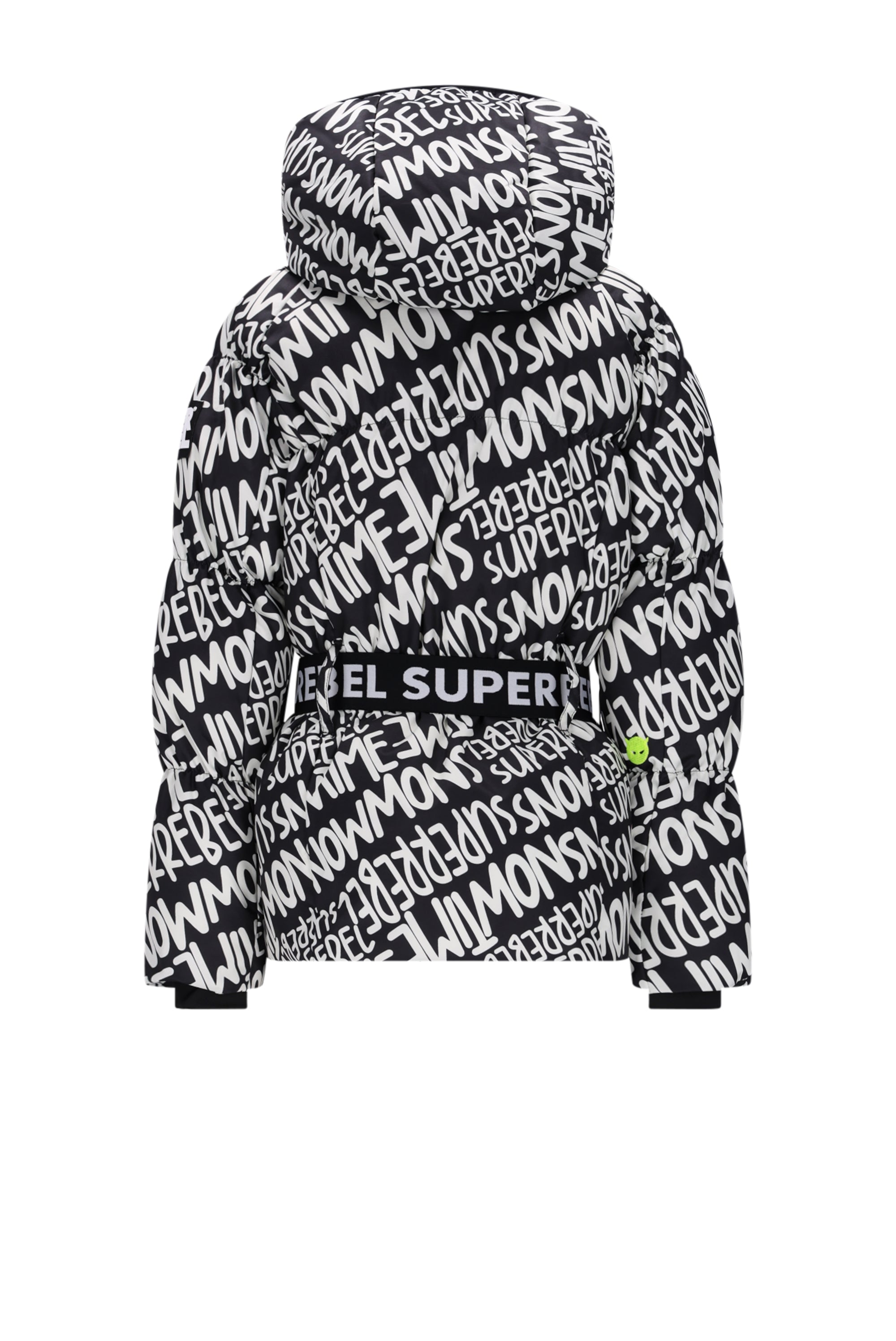 SuperRebel Puff Girls Hooded Winterjacket Aop Black