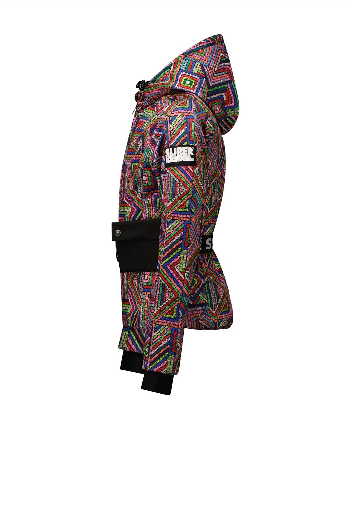 SuperRebel Spumy Girls Outdoor Softshell Jacket Purple Aop