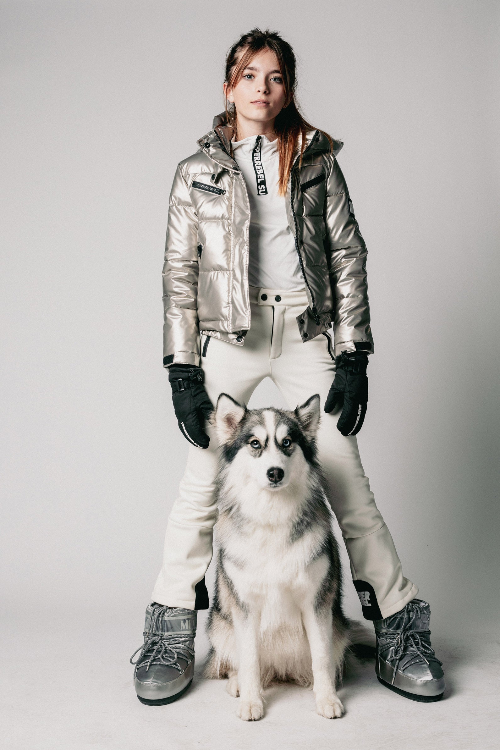 SuperRebel Spicy Girls Hooded Ski Jacket Silver