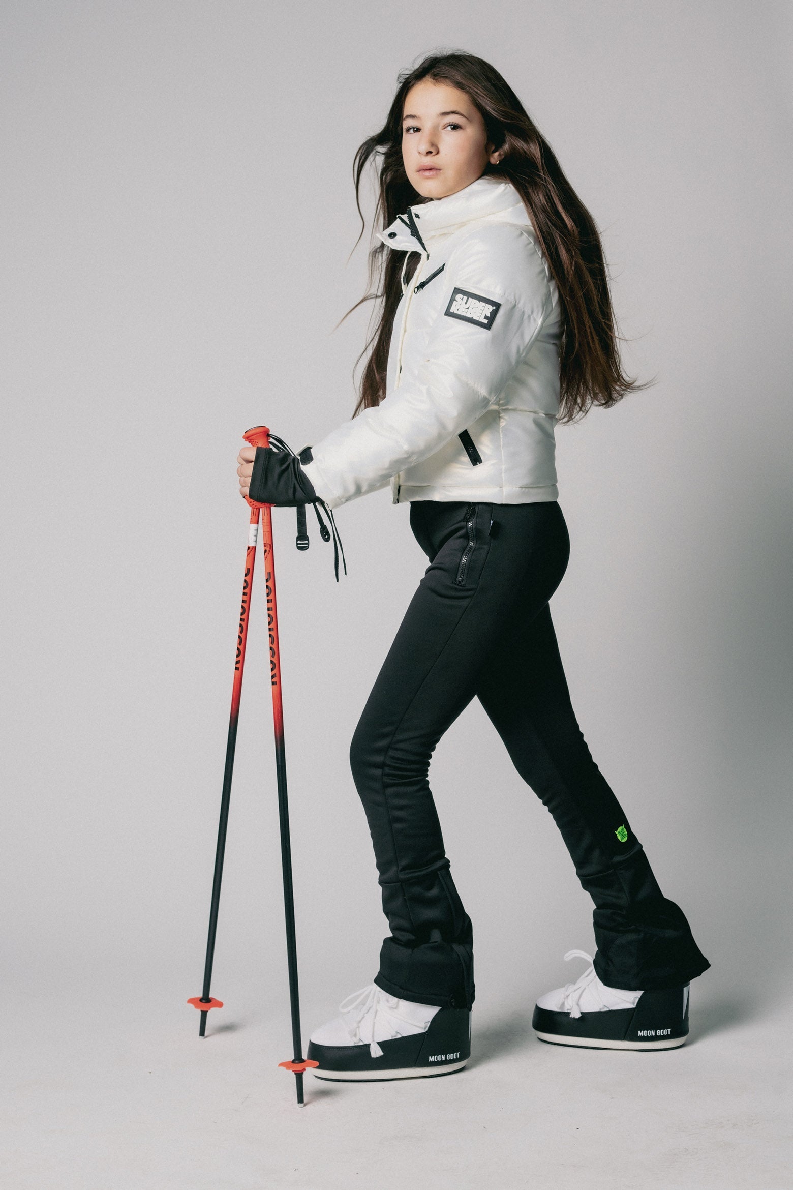 SuperRebel Spicy Girls Hooded Ski Jacket White