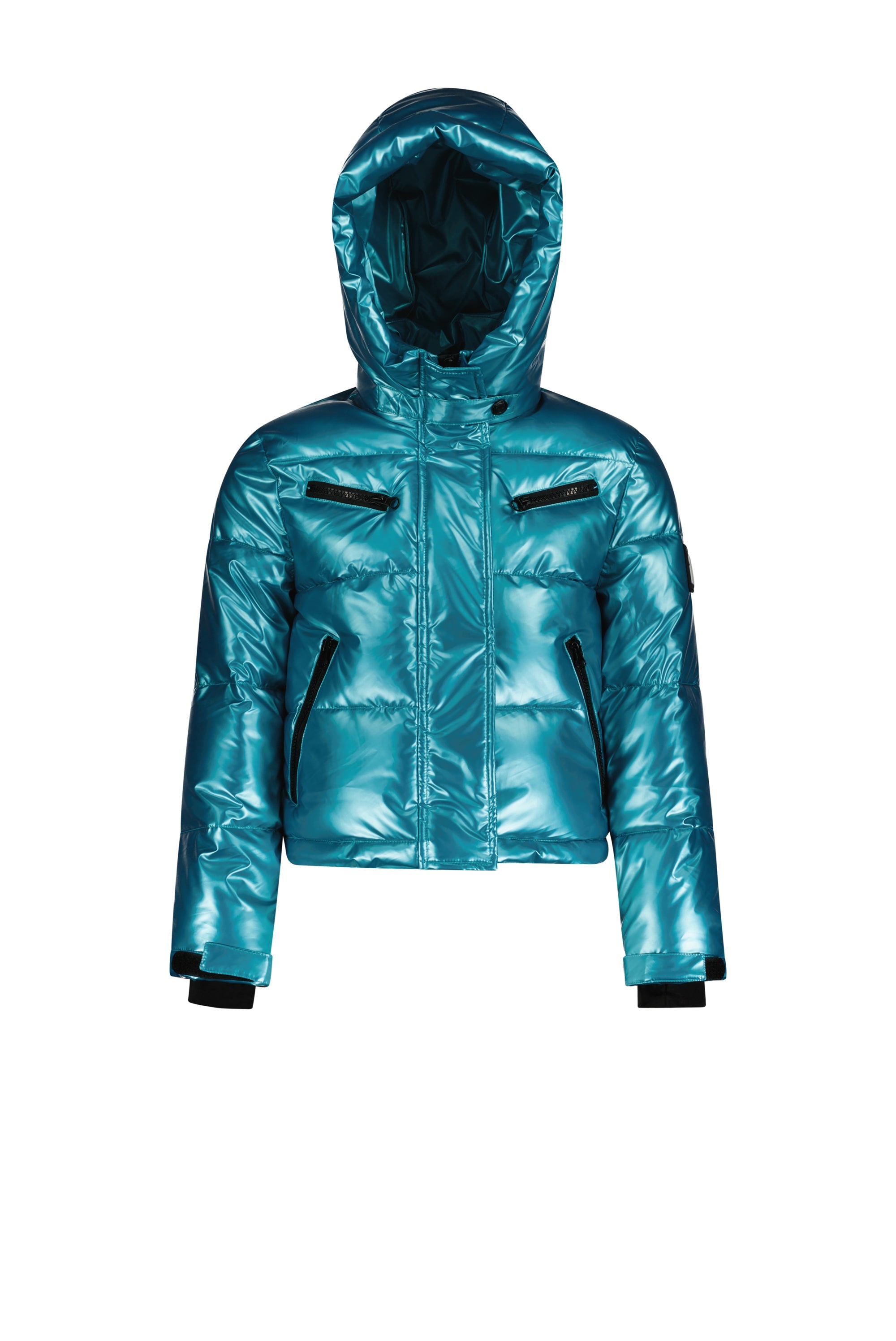 SuperRebel Spicy Girls Hooded Ski Jacket Blue Metallic