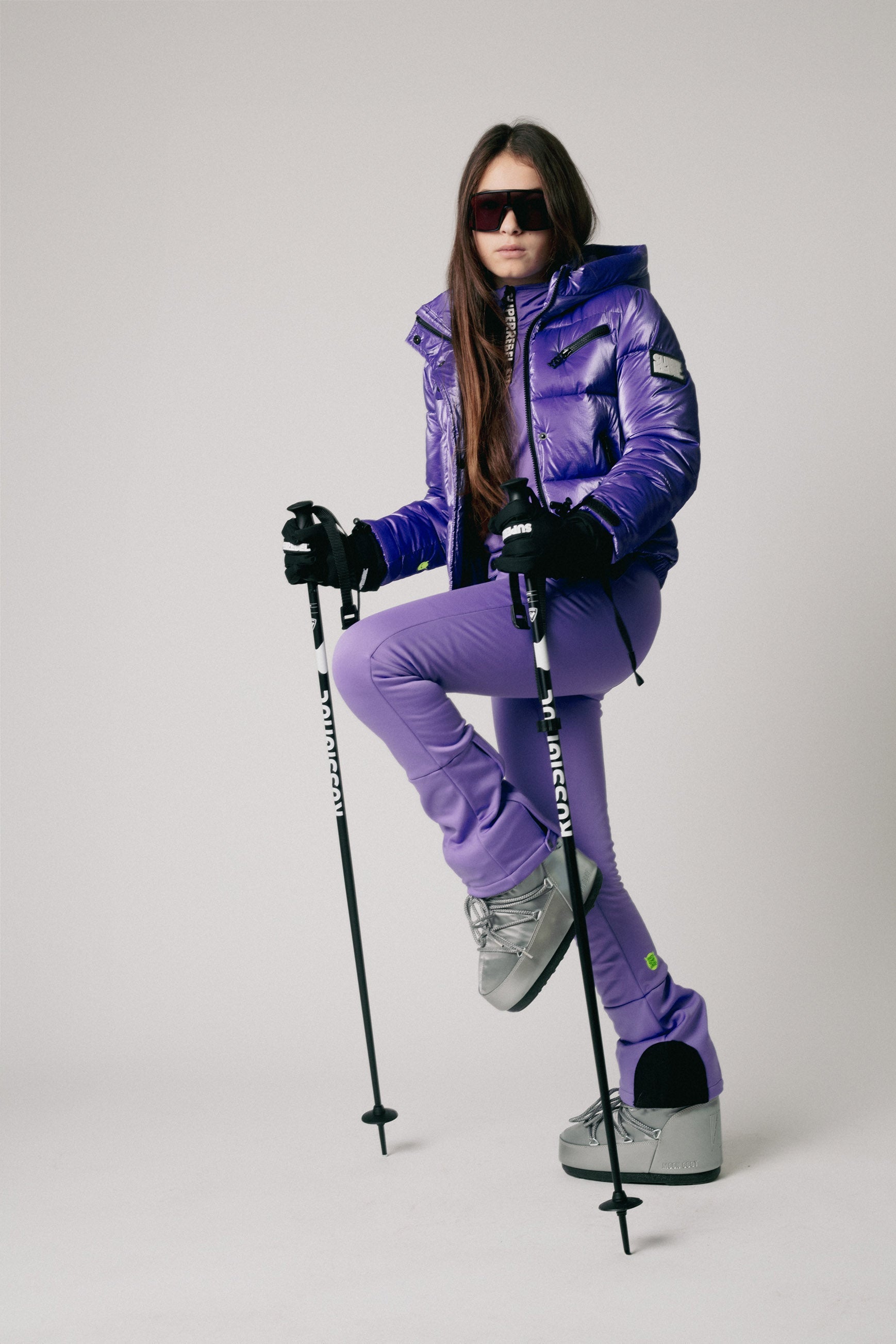 SuperRebel Spicy Girls Hooded Ski Jacket Purple
