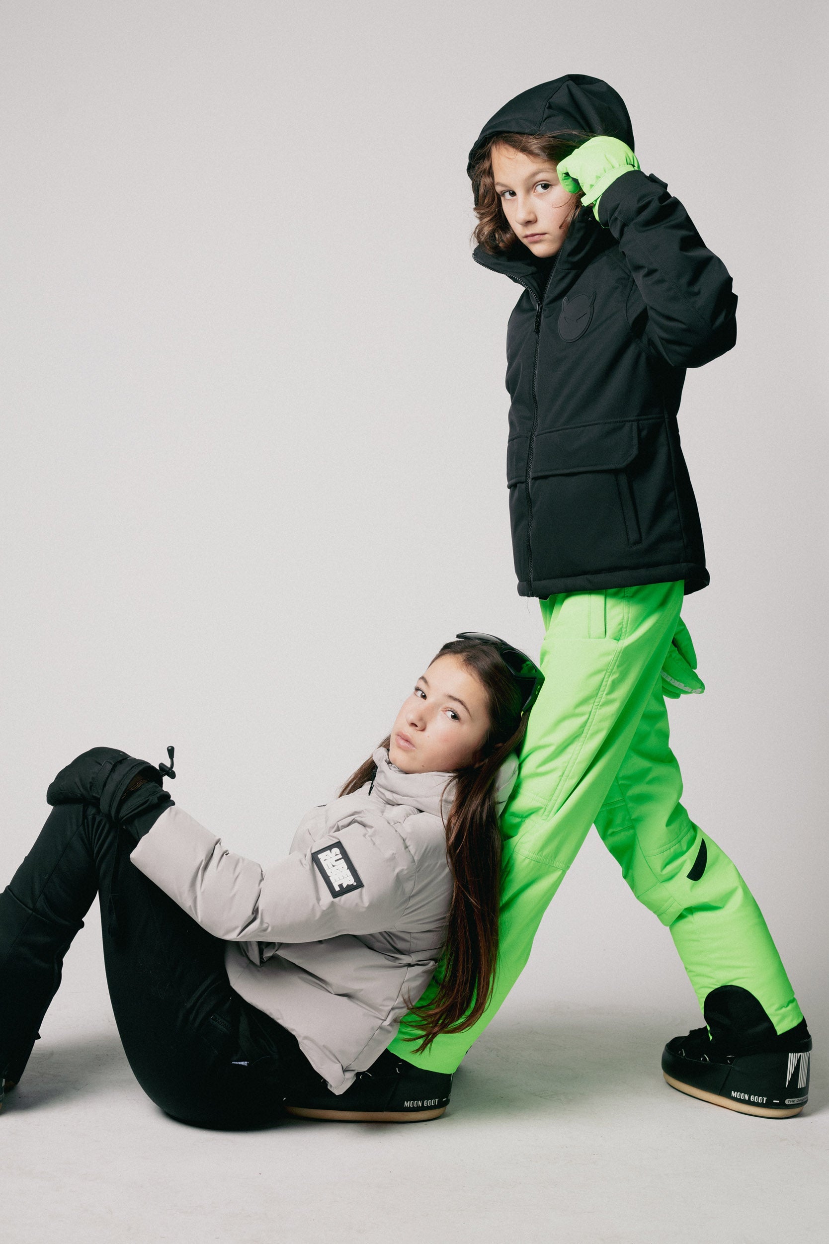 SuperRebel Bella Girls Oversized Winter Jacket Grey