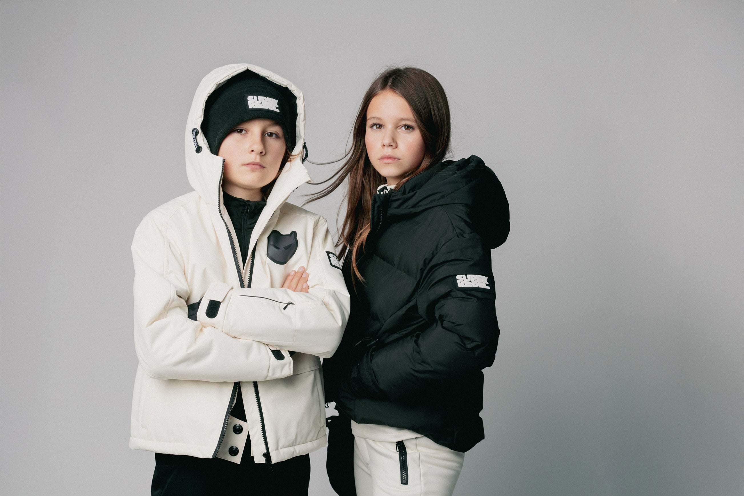 SuperRebel Bella Girls Oversized Winter Jacket Black