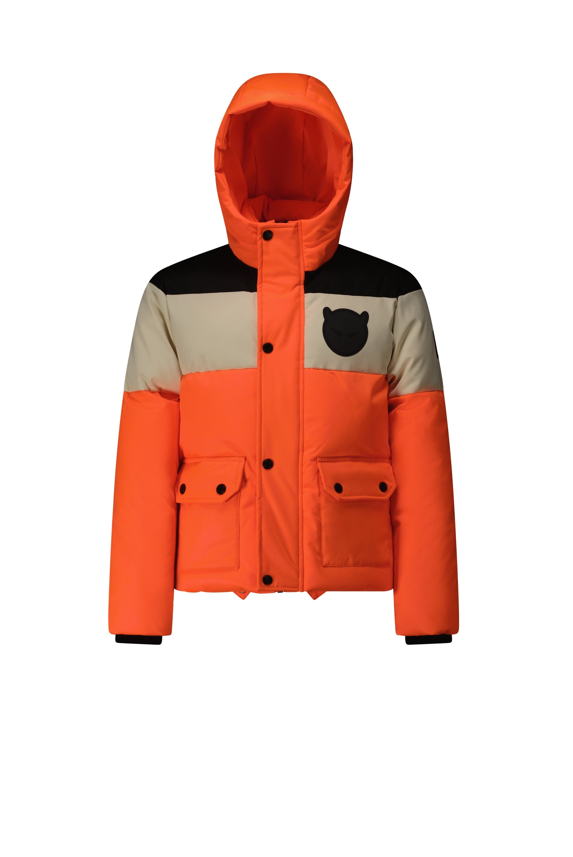 SuperRebel Bobb Boys Winter Jacket Colorblock Neon Orange