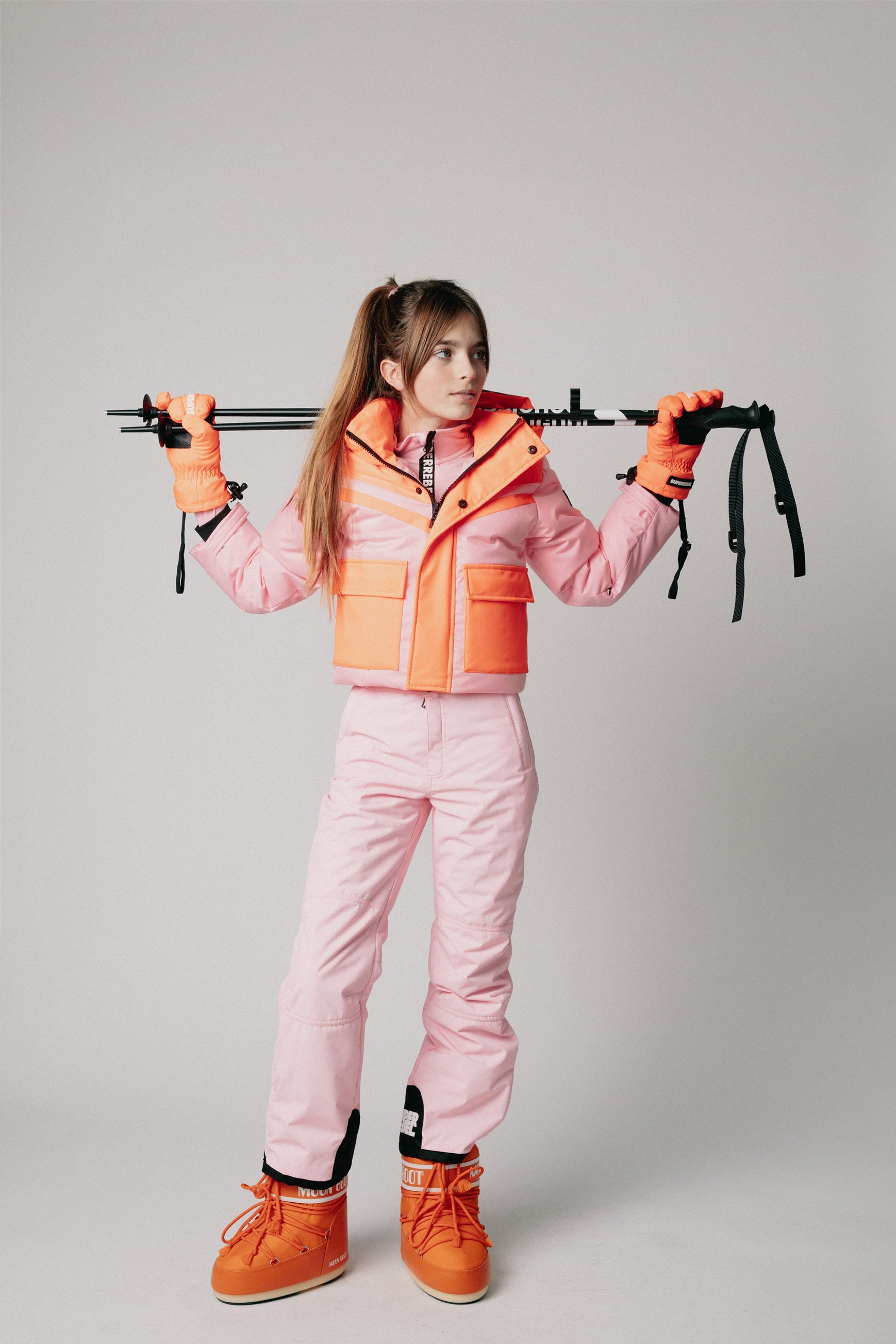 SuperRebel Nutz Ski Glove Neon Orange New