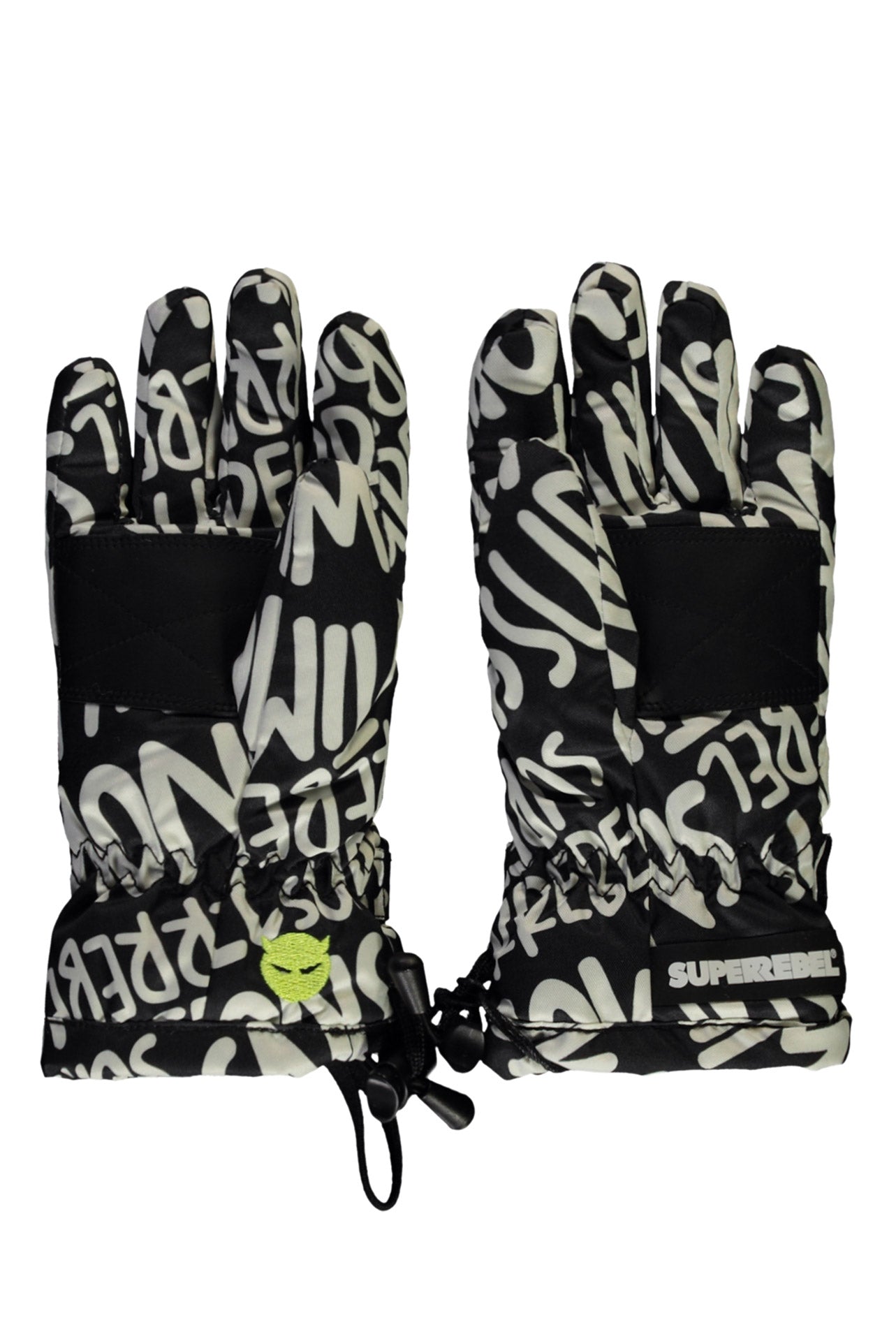 SuperRebel Nutz Ski Glove Black Aop
