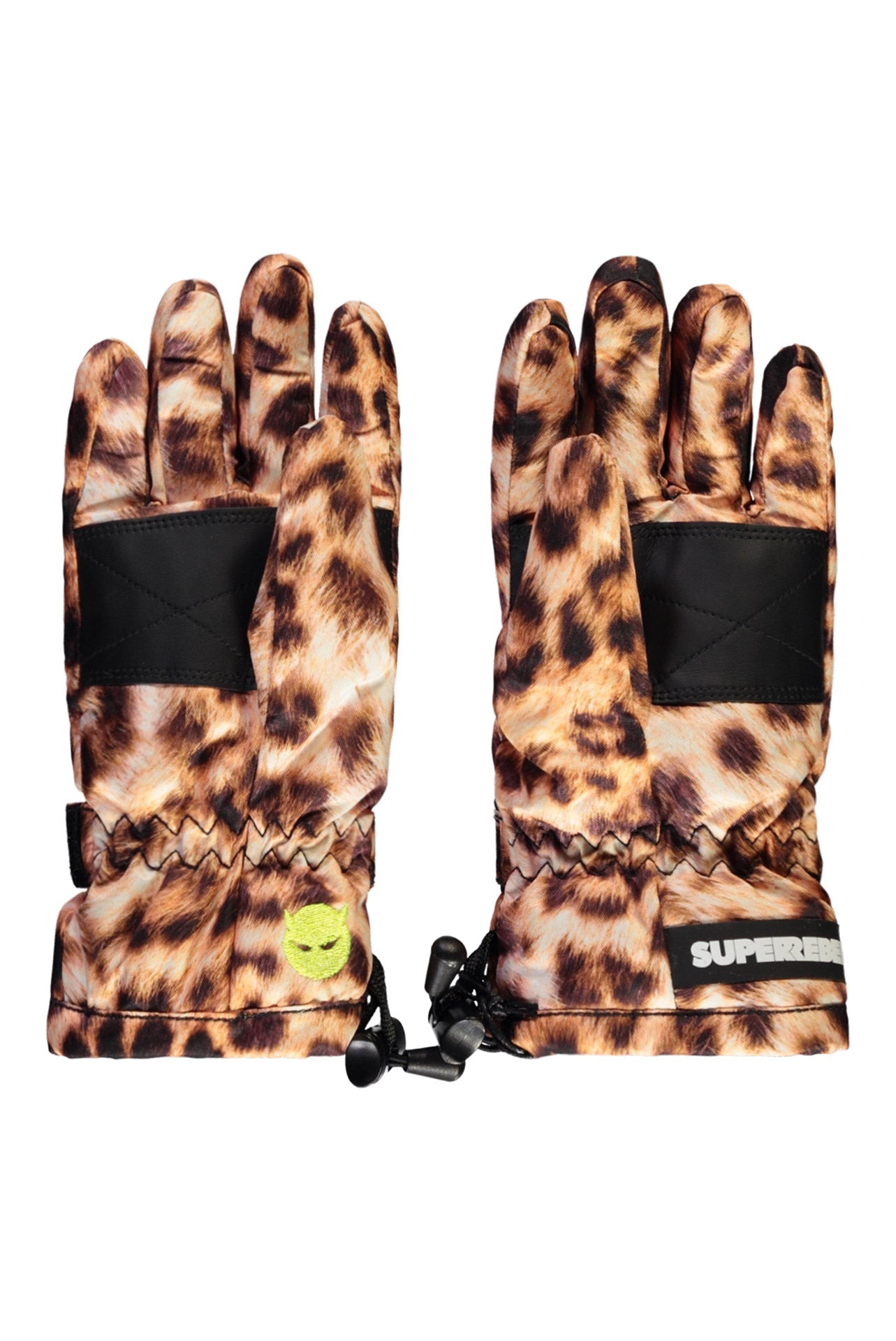 SuperRebel Nutz Ski Glove Leopard Aop