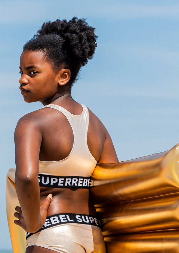 Carmel Tanktop Bikini Metallic Gold