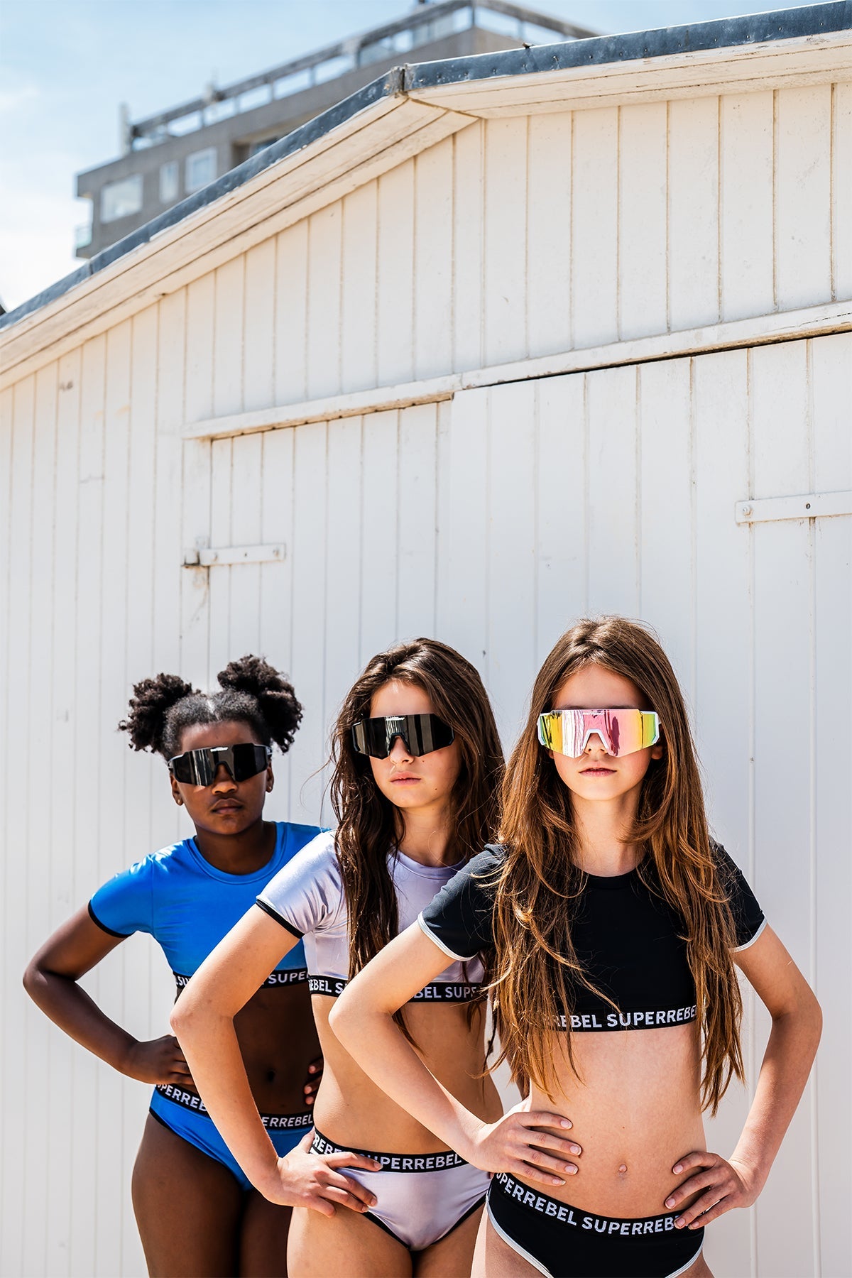 Crop Top Bikini Metallic Blue