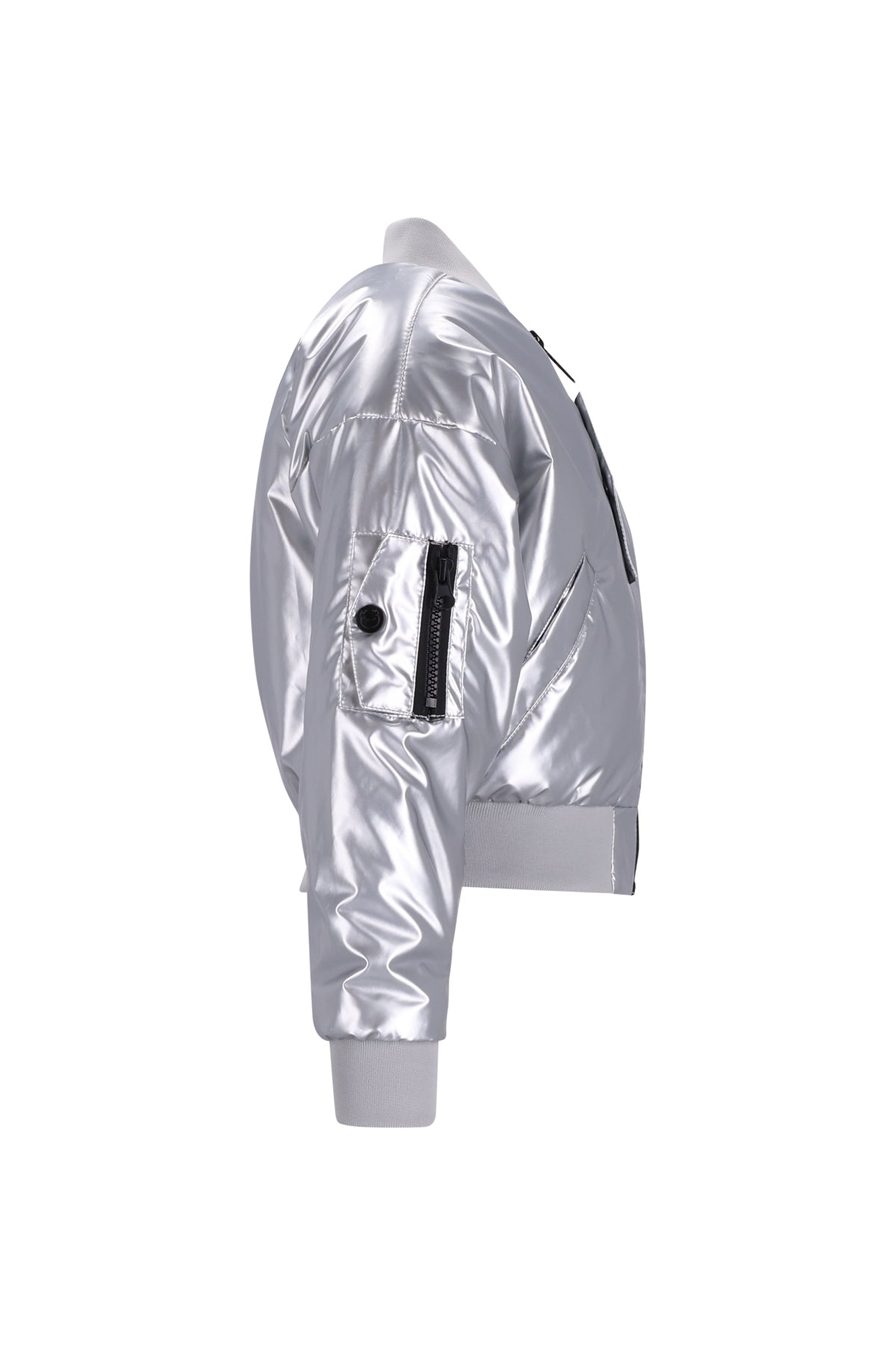Bomber Summer Jacket Metallic Silver