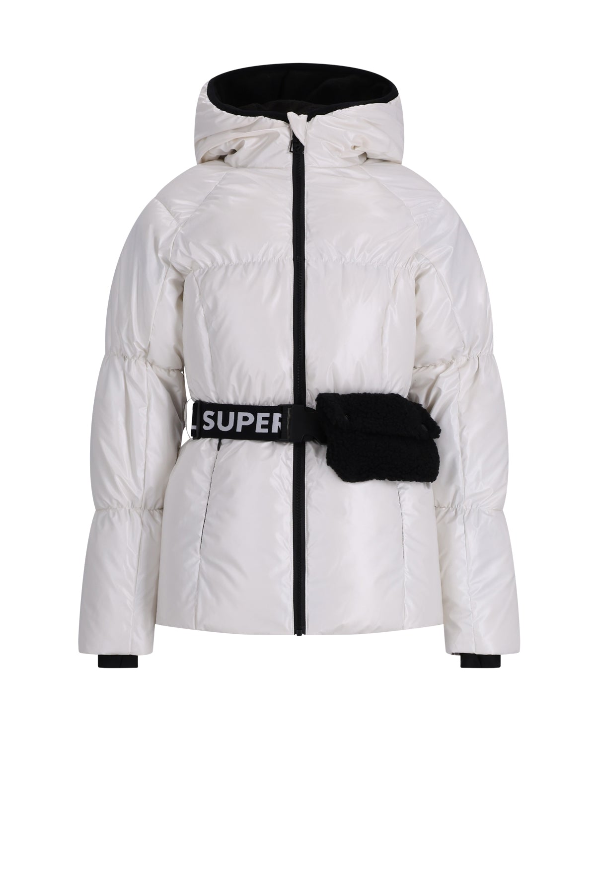 PUFF Hooded Metallic Ski Jacket Offwhite