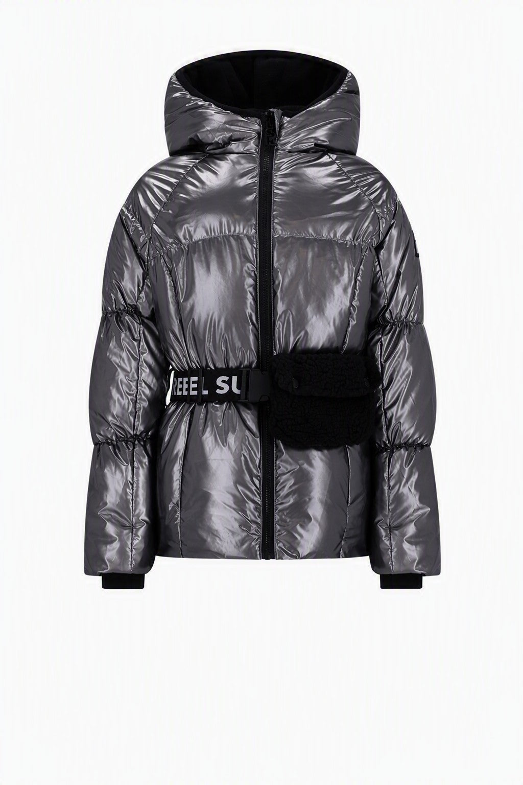 PUFF Hooded Metallic Ski Jacket Darkgrey