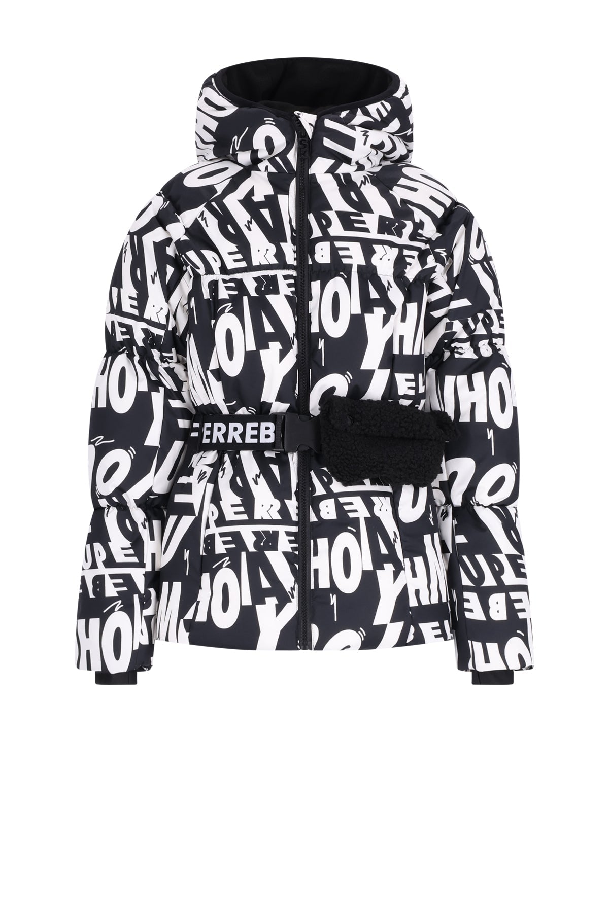 PUFF Hooded Ski Jacket Black&White