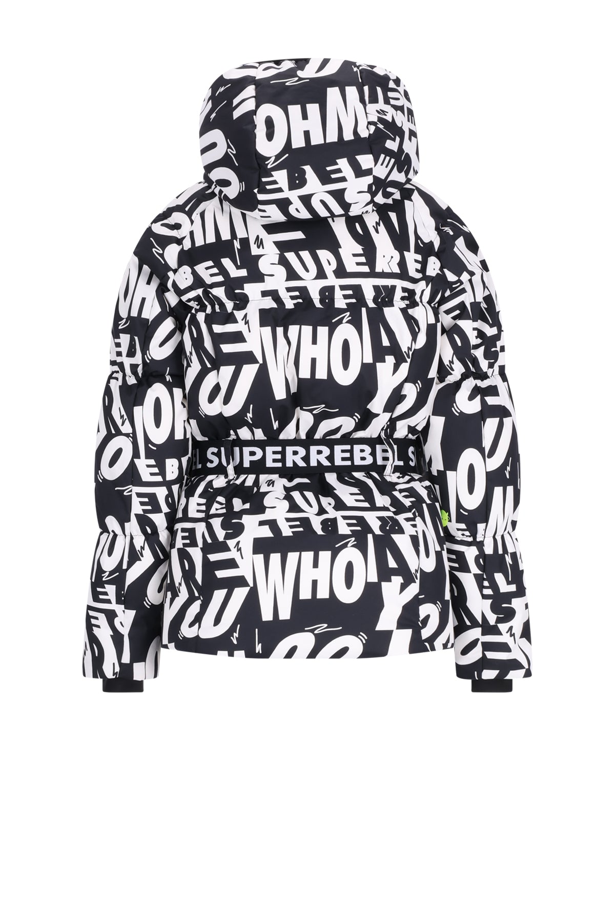 PUFF Hooded Ski Jacket Black&White