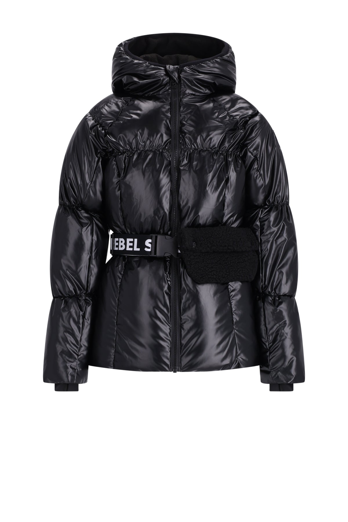PUFF Hooded Metallic Ski Jacket Black