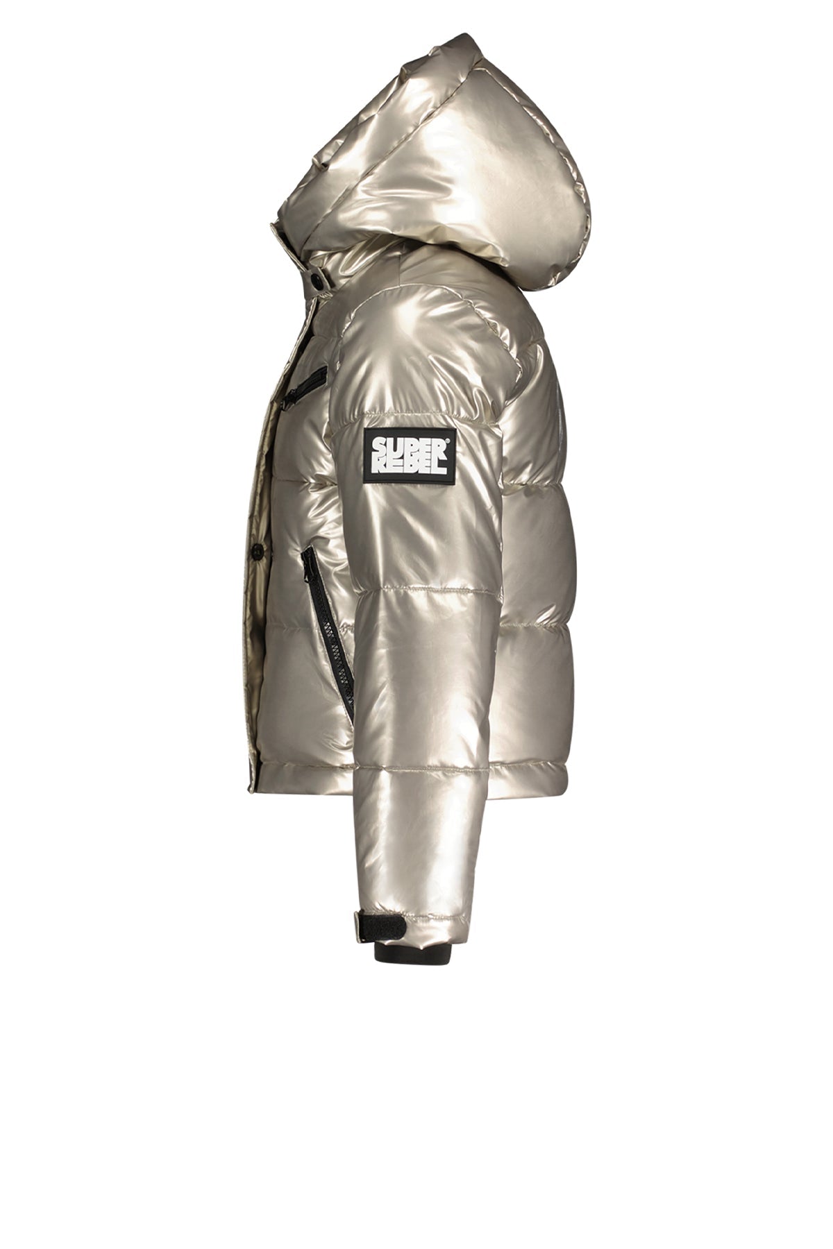 SPICY Metallic Hooded Ski Jacket Ivory