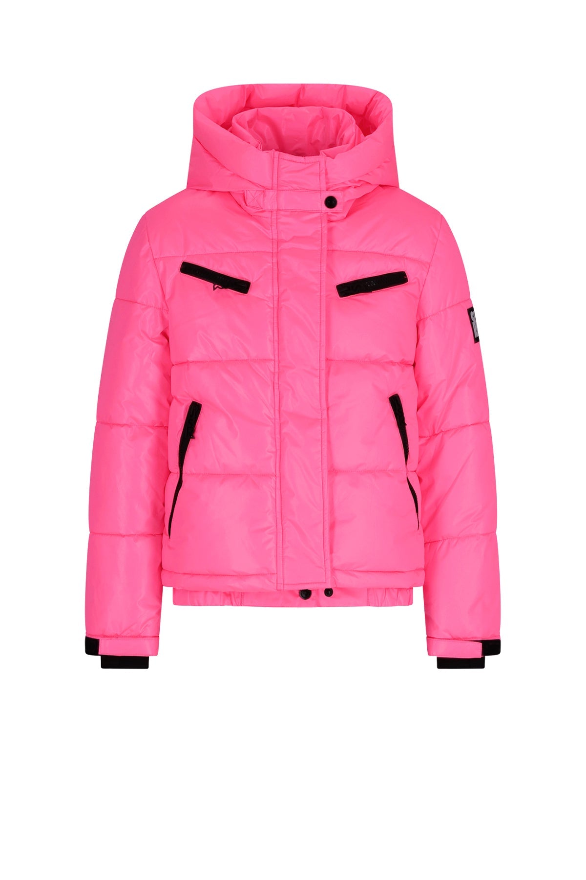 SPICY Shiny Hooded Ski Jacket Fluopink