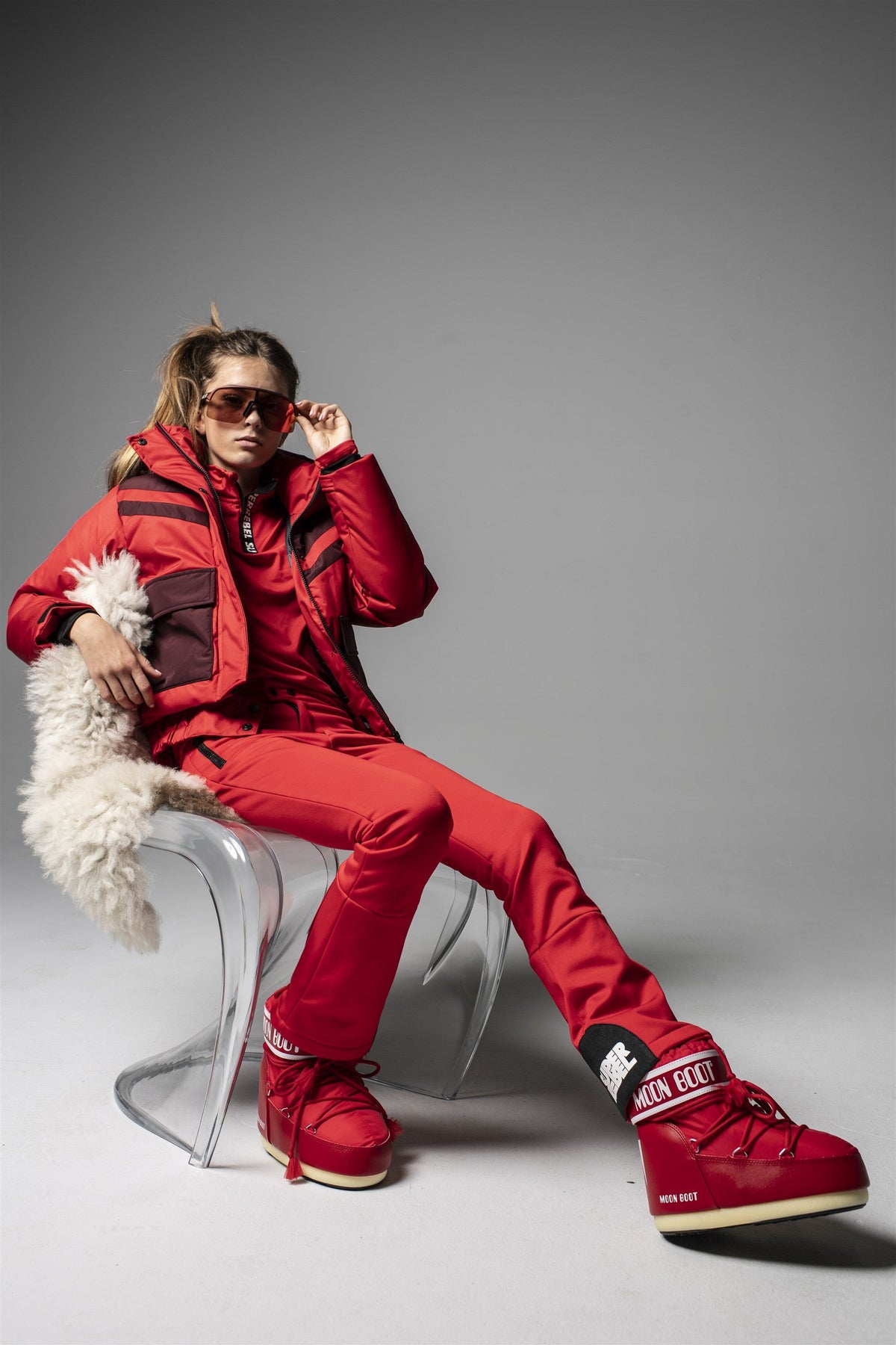 CELI Colorblock Ski Jacket Red