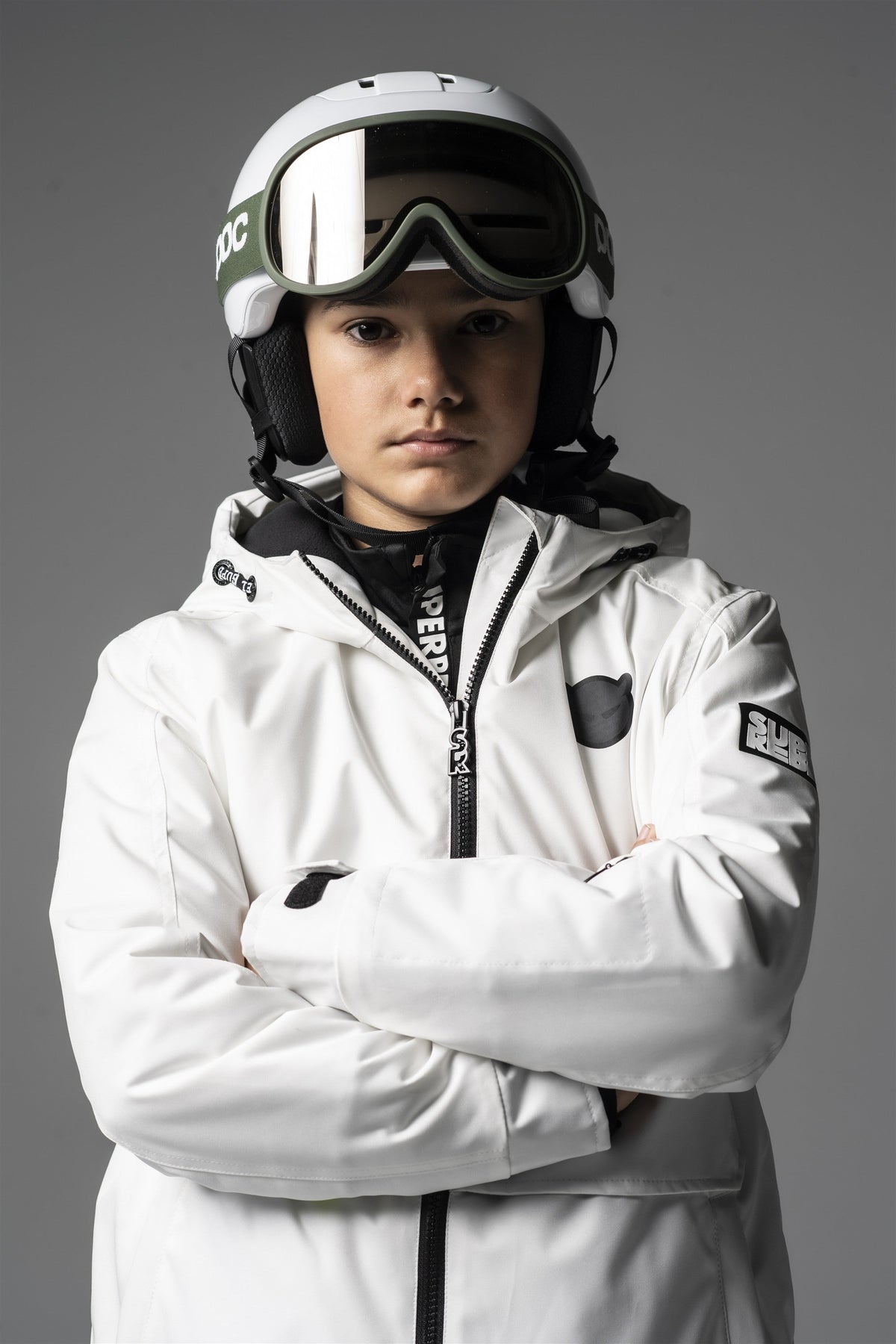 SPACE Hooded Ski Jacket Offwhite