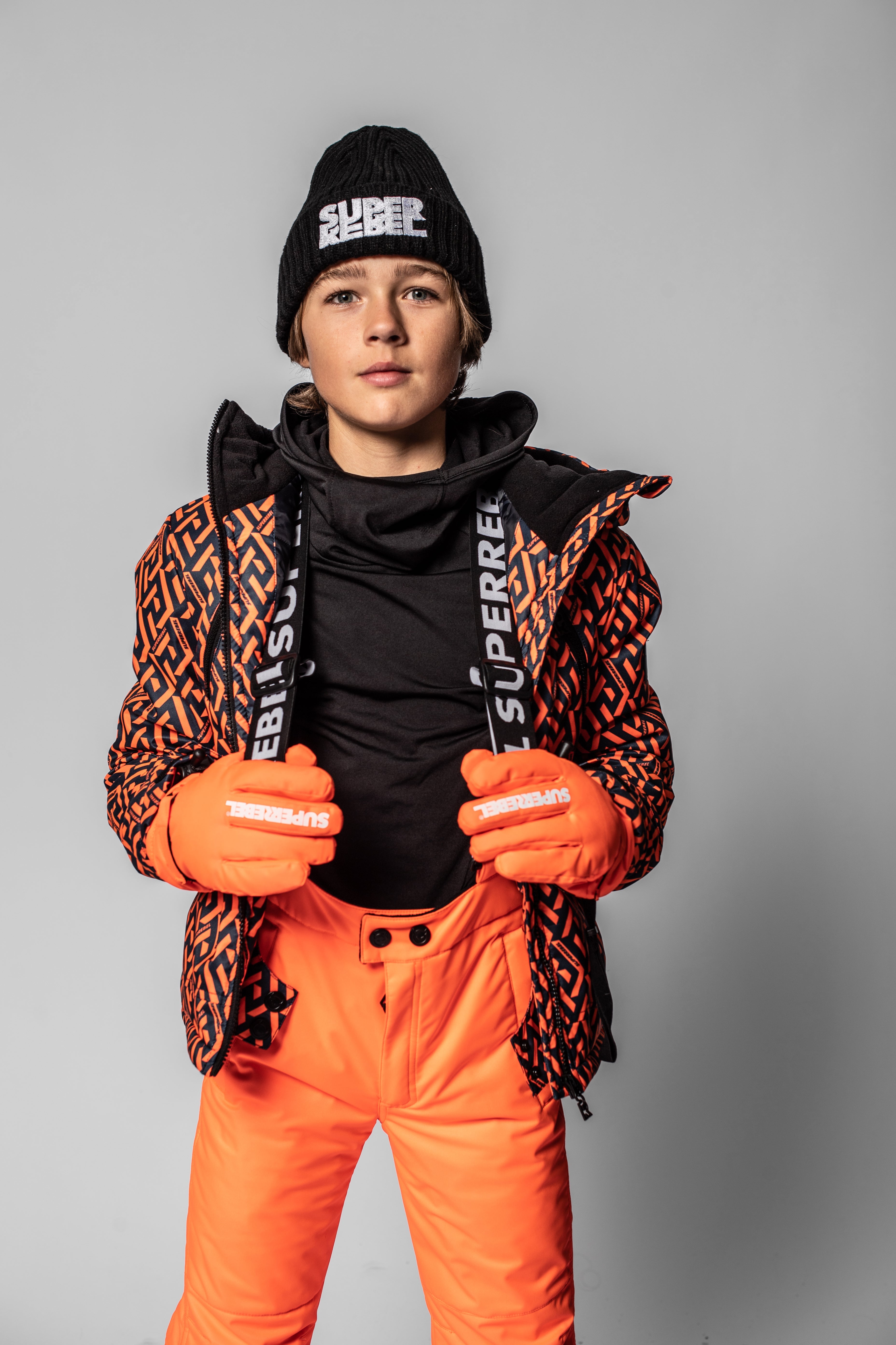 SuperRebel Nutz Ski Glove Neon Orange