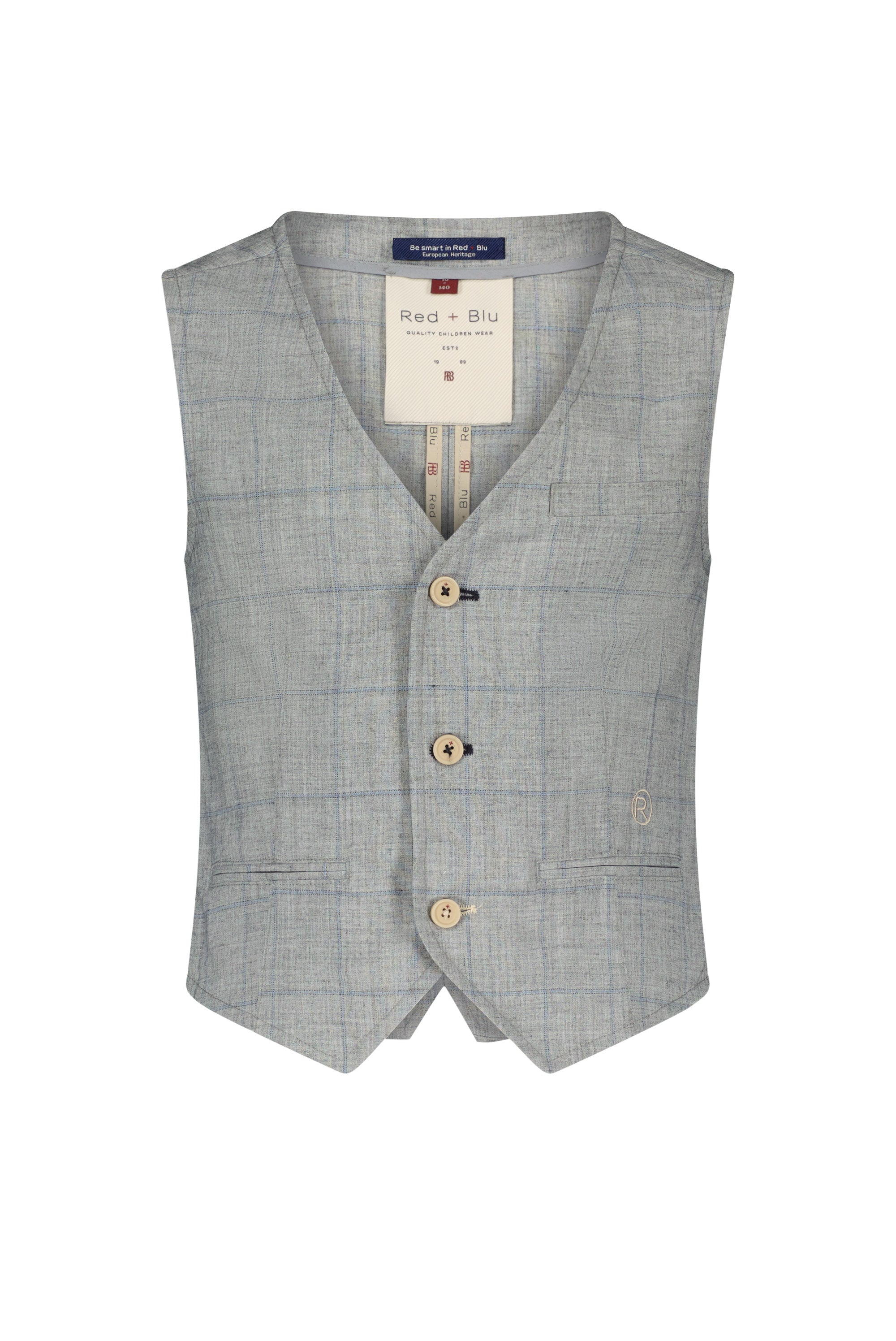 Elias Gilet Lichtgrijs Ruit – Red&Blu
