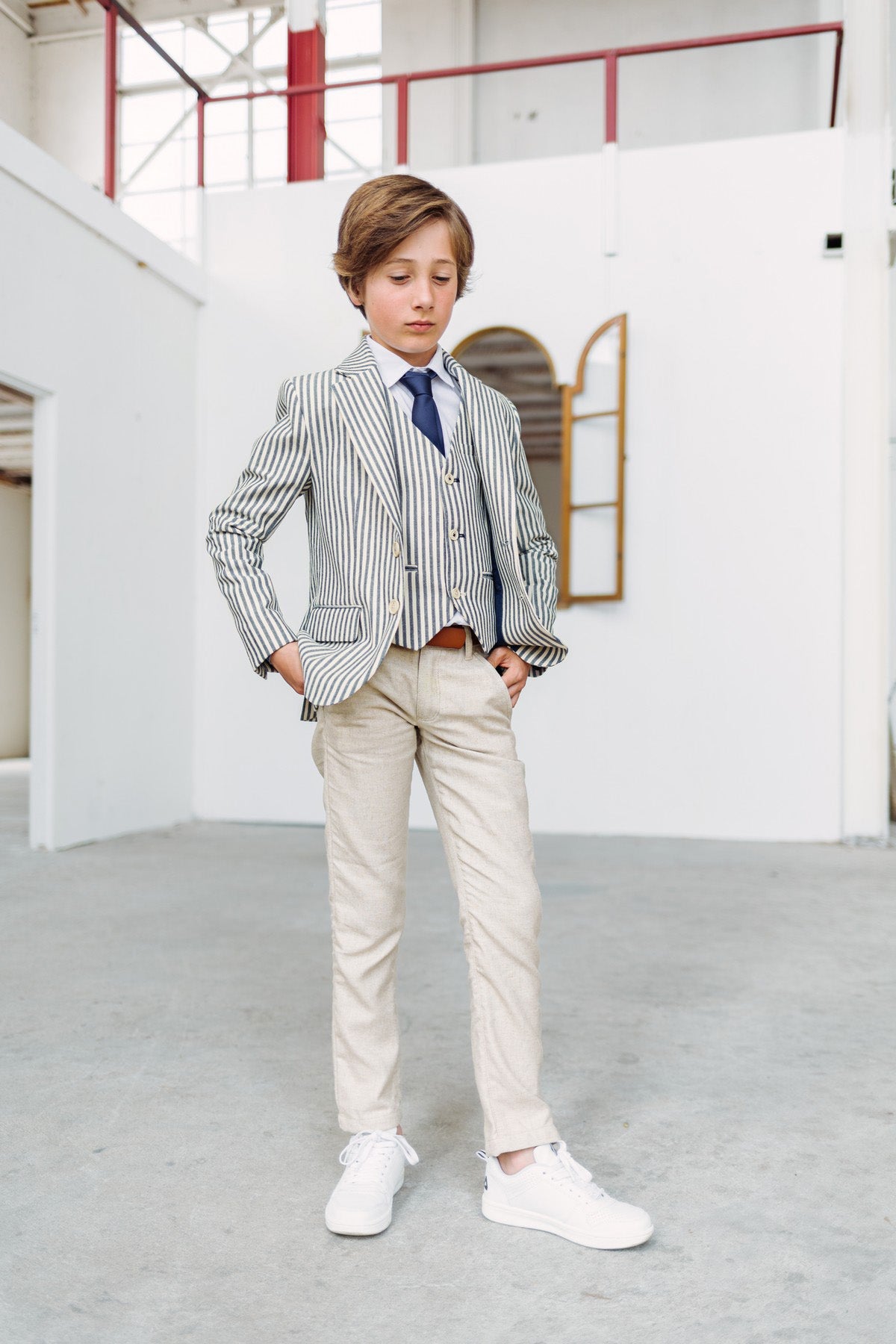 Red&Blu Bas Blazer Navy/Wit Streep