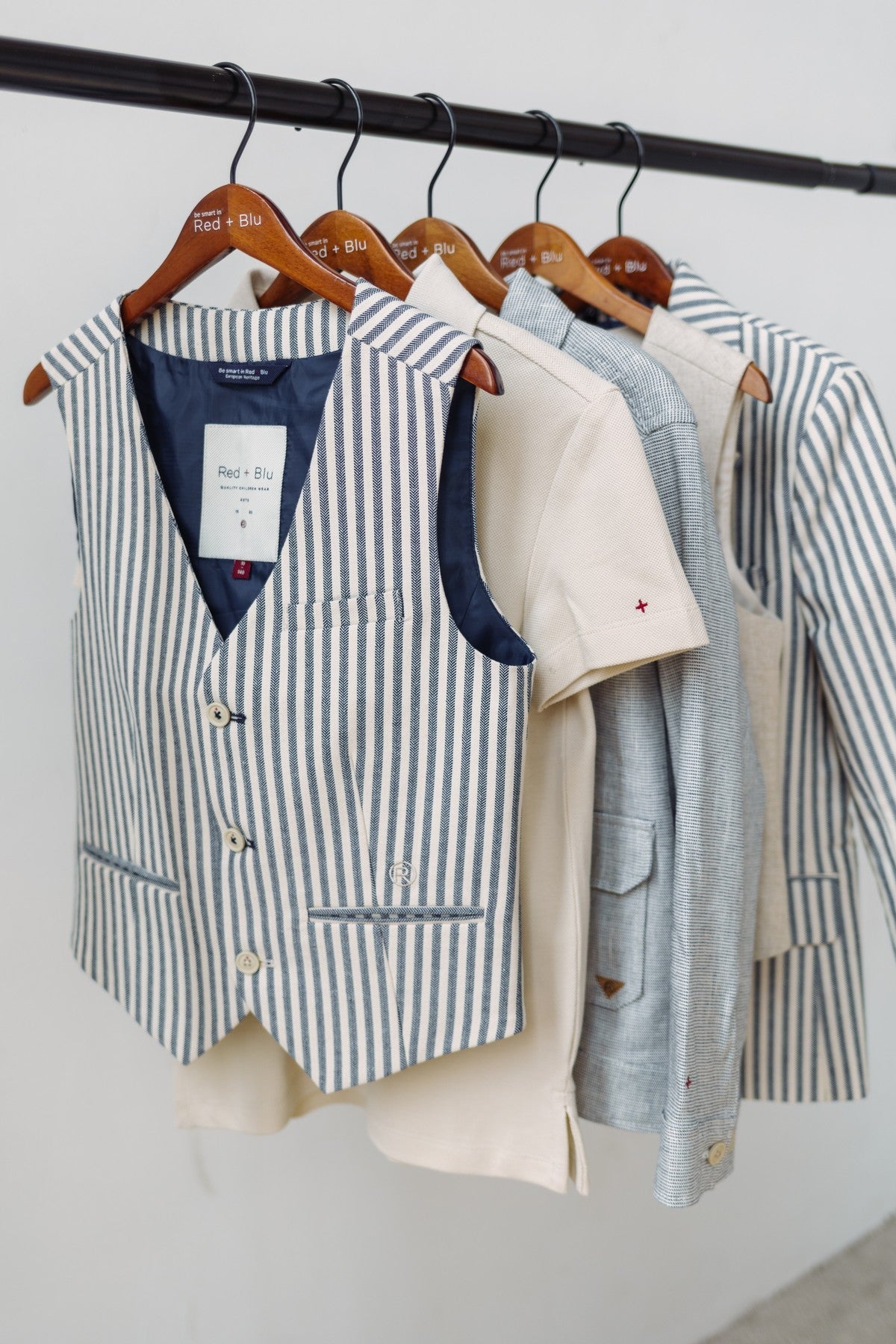 George Gilet Navy/Wit Streep