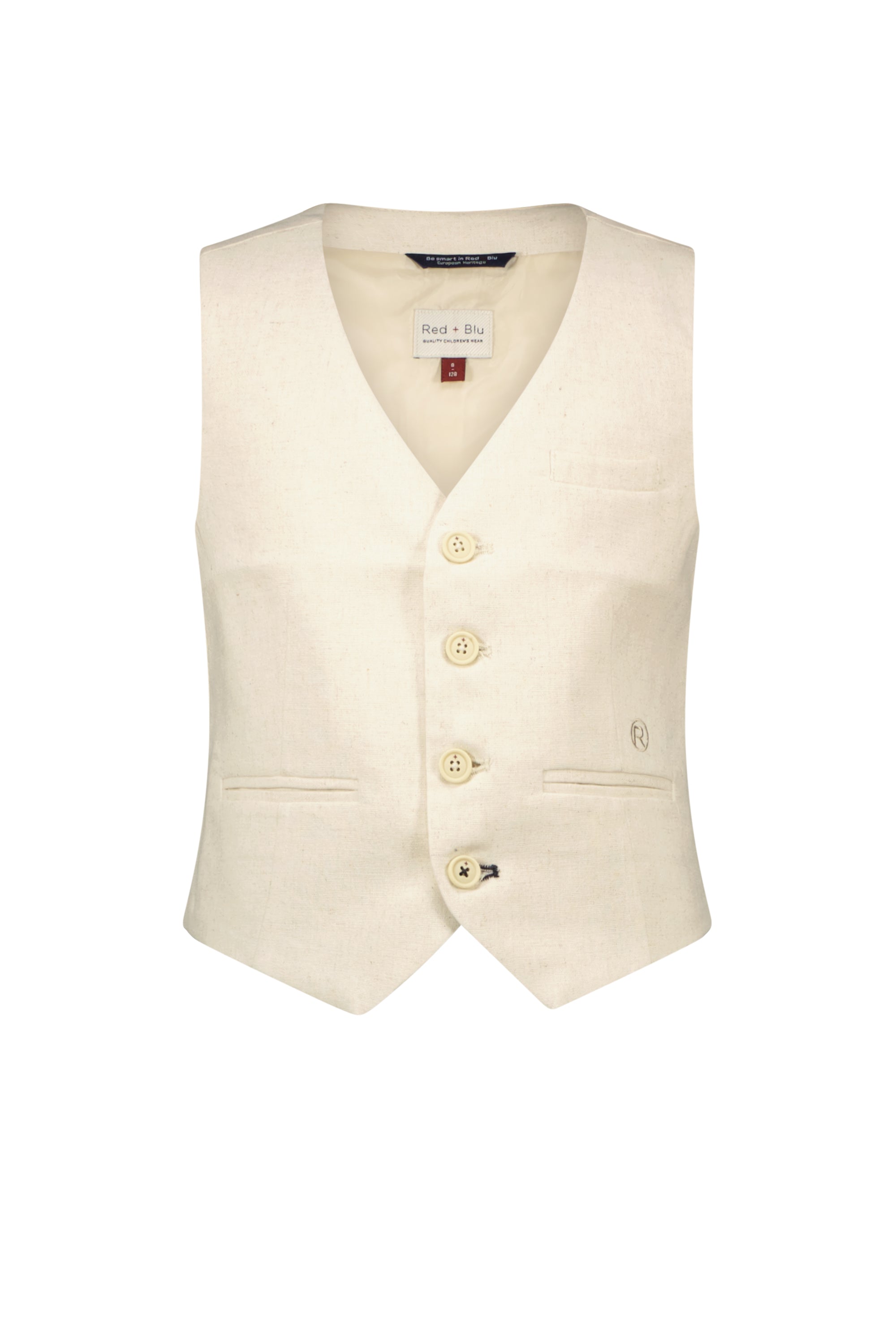 Gabe Gilet 4 Buttons Natural Linnen