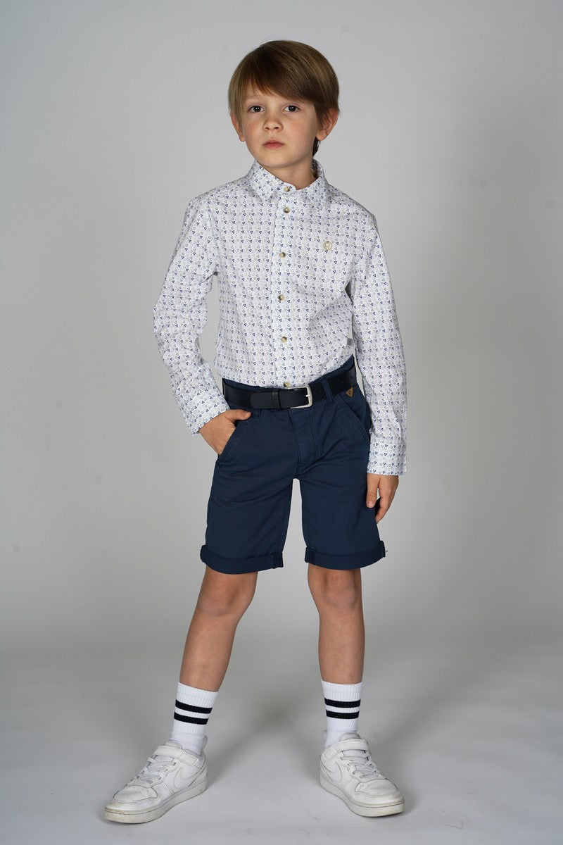 Red&Blu Oliver Hemd met triangle print