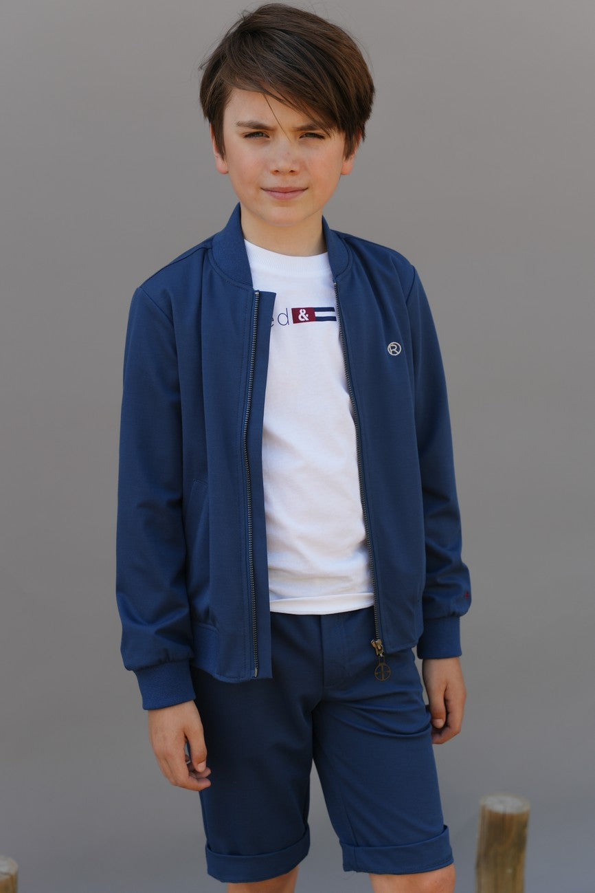 Red&Blu Steve bomber jasje Blauw