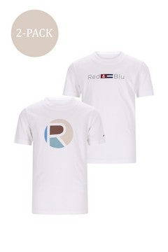 Red&Blu Tom 2-pack T-shirt met fancy- en logoprrint