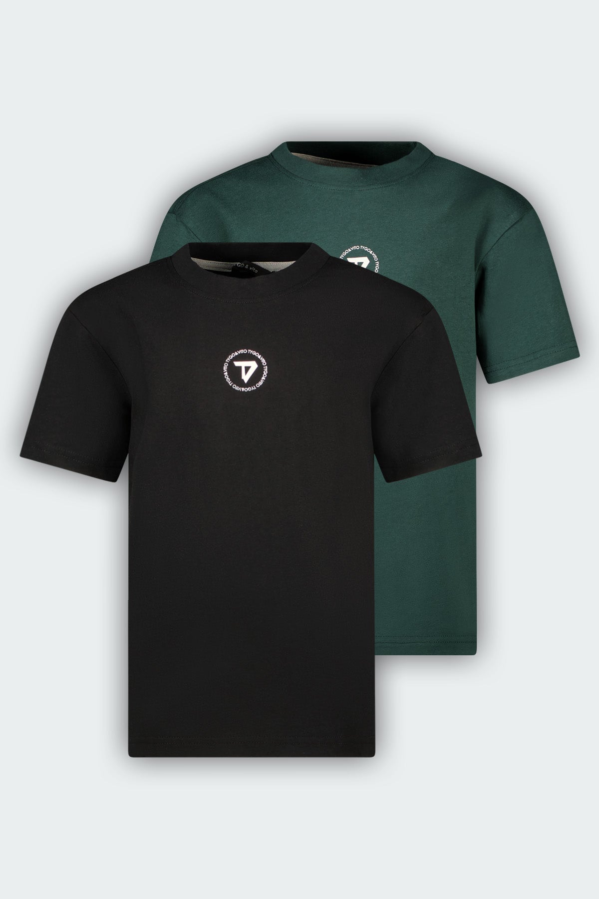 TYGO & vito T-shirt 2-Pack Groen-Zwart