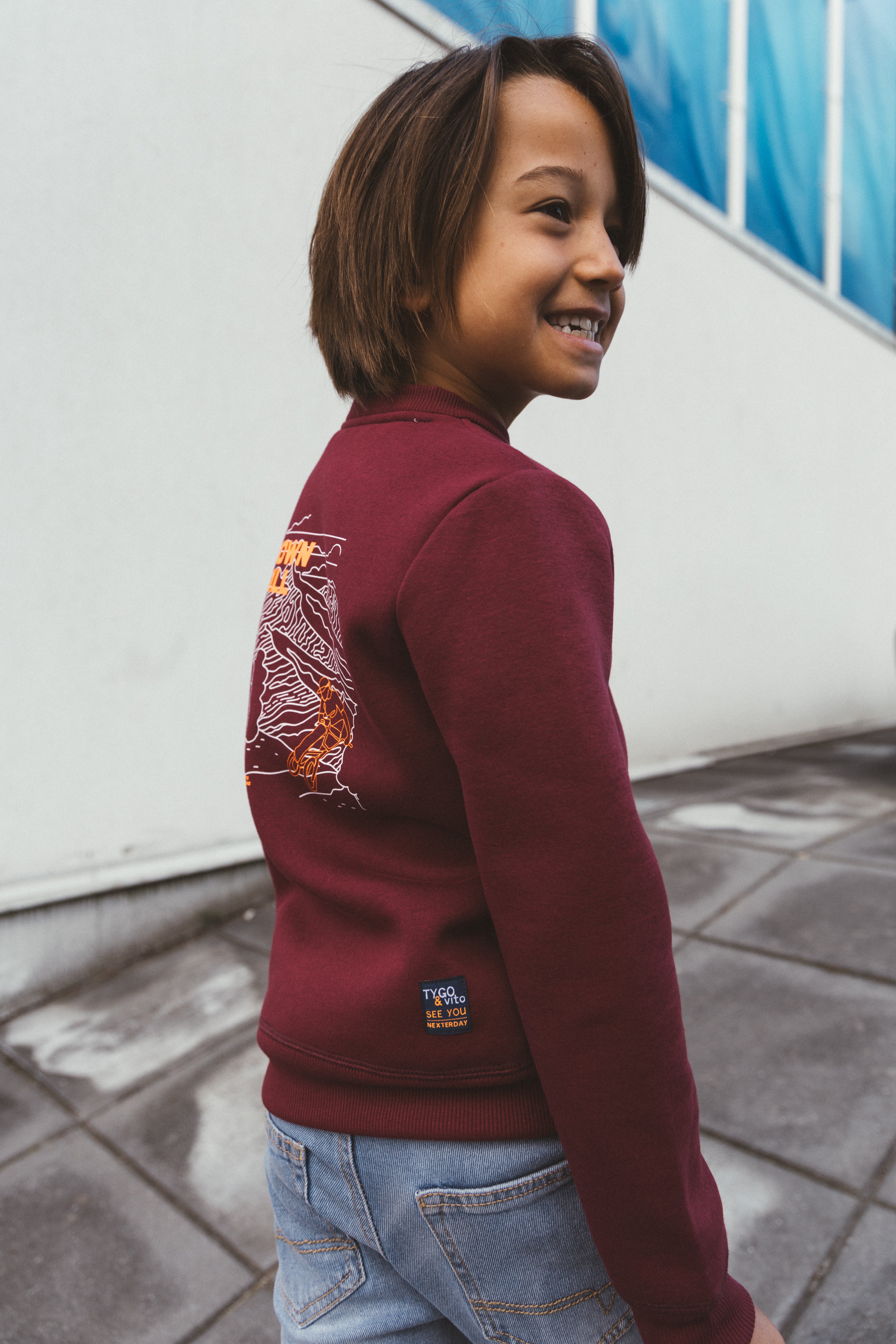 TYGO&vito Sweater Silver Donkerrood