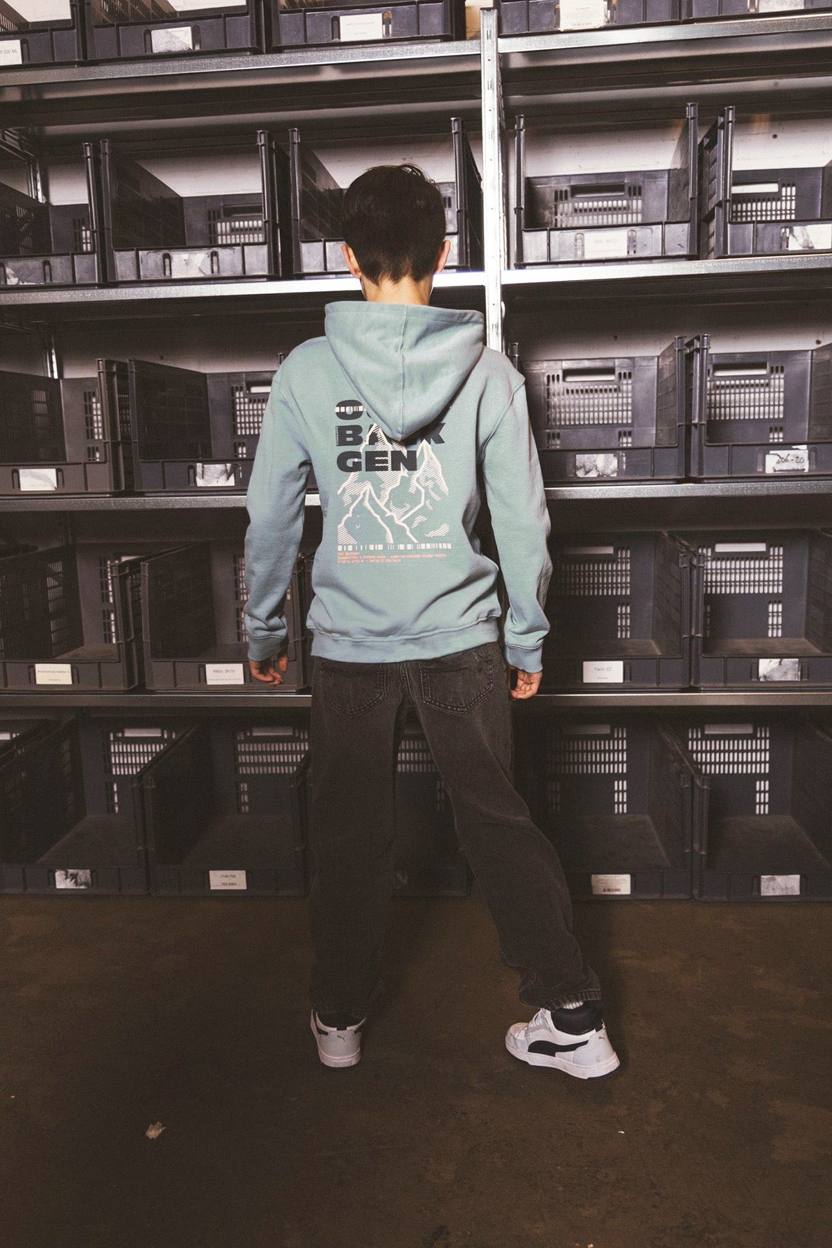 TYGO&vito Hoodie Nigel oversized fit Blauwgrijs