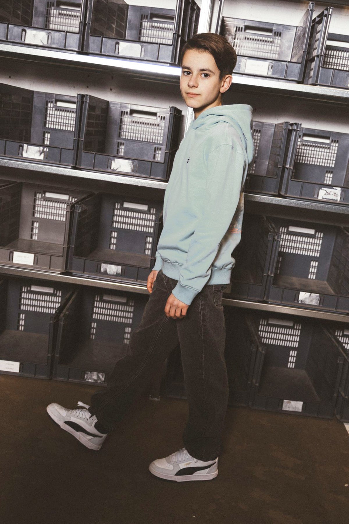 TYGO&vito Hoodie Nigel oversized fit Blauwgrijs