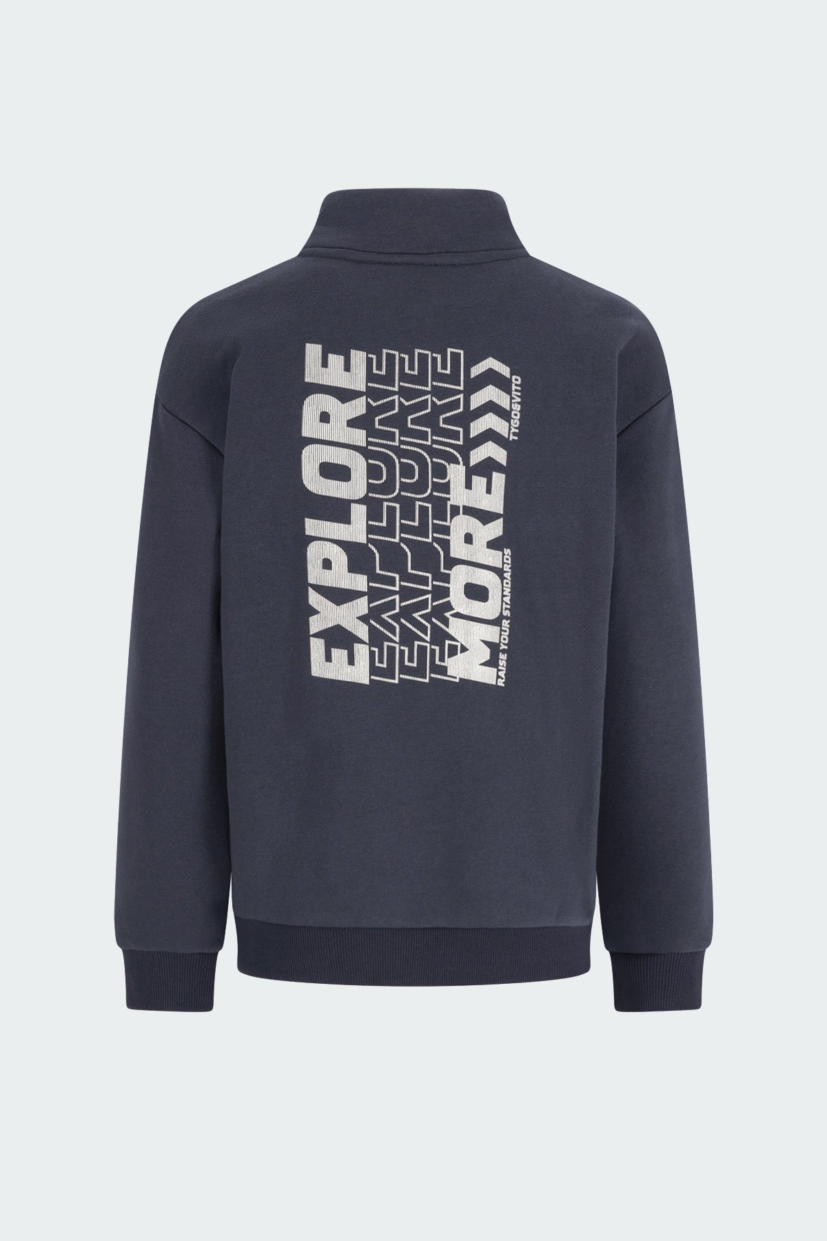 TYGO&vito Sweater Half Zip Nout Donkergrijs
