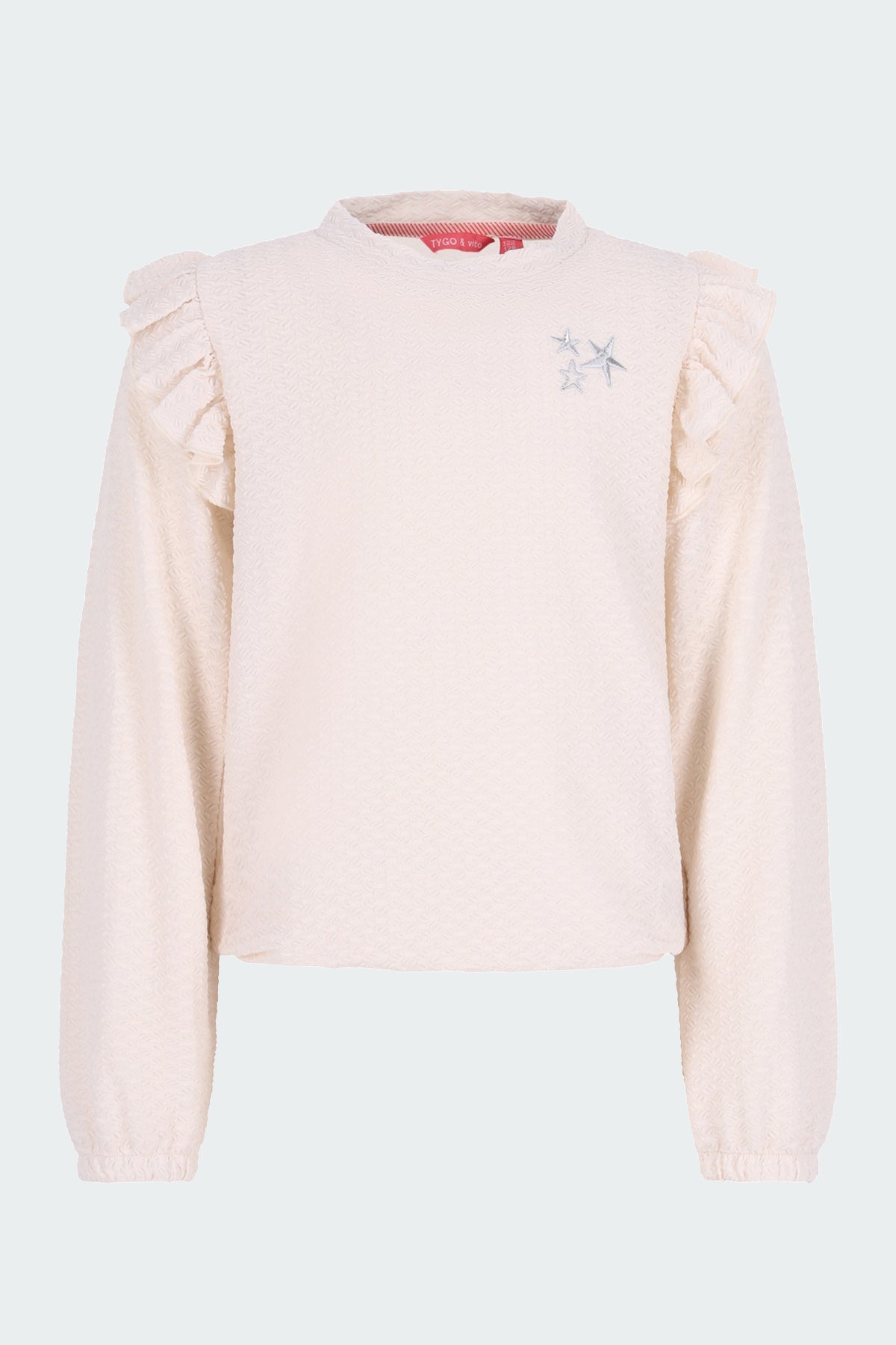 TYGO&vito Blouse met roezels Tally Off-White
