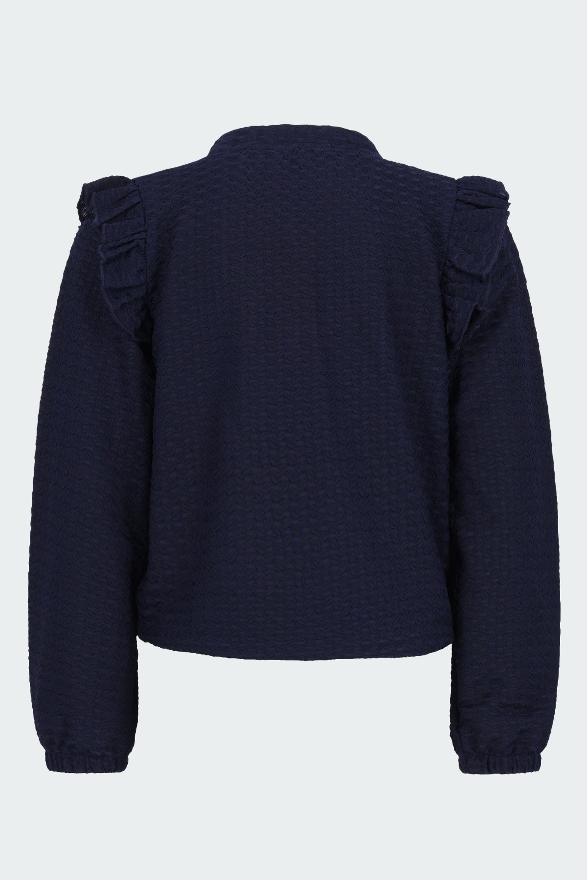 TYGO&vito Blouse met roezels Tally Donkerblauw