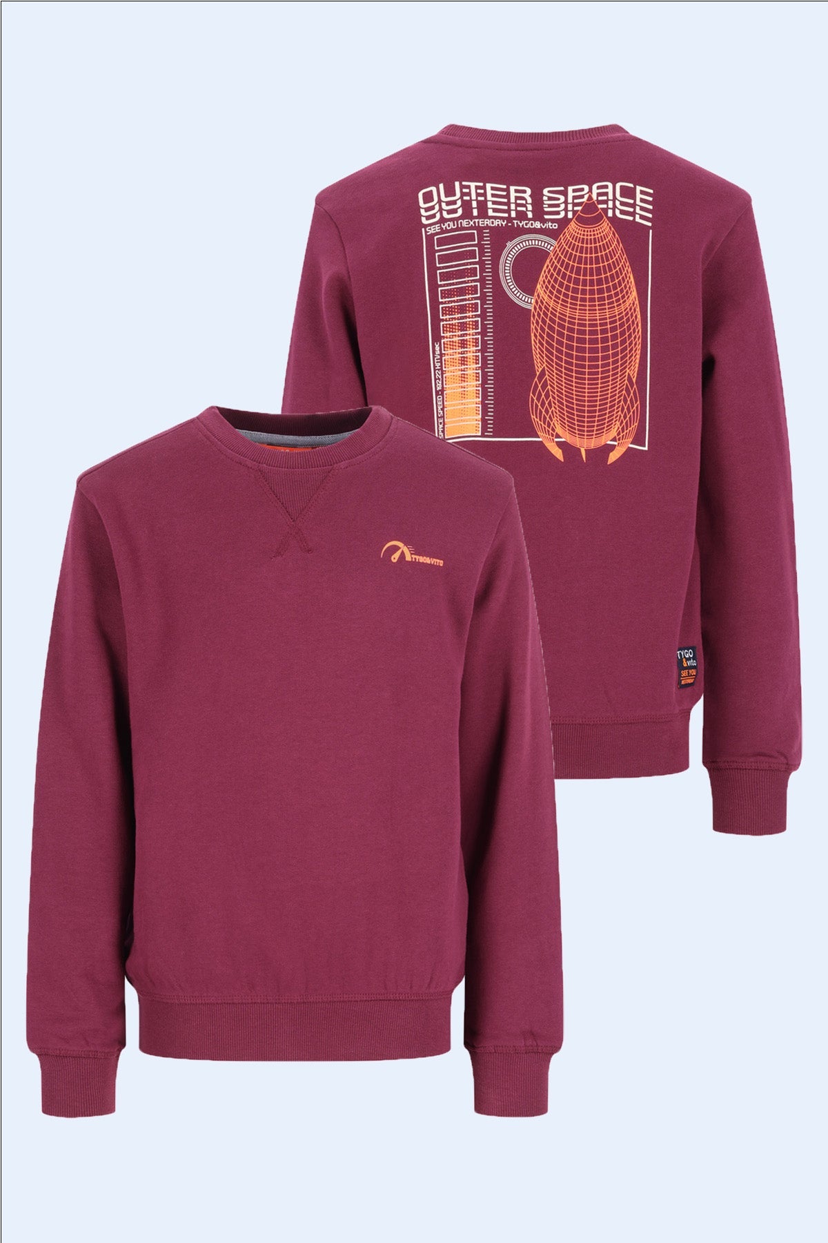 TYGO&vito Sweater Silver Wijnrood