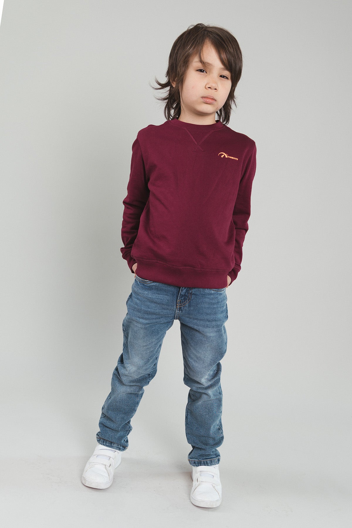 TYGO&vito Sweater Silver Wijnrood